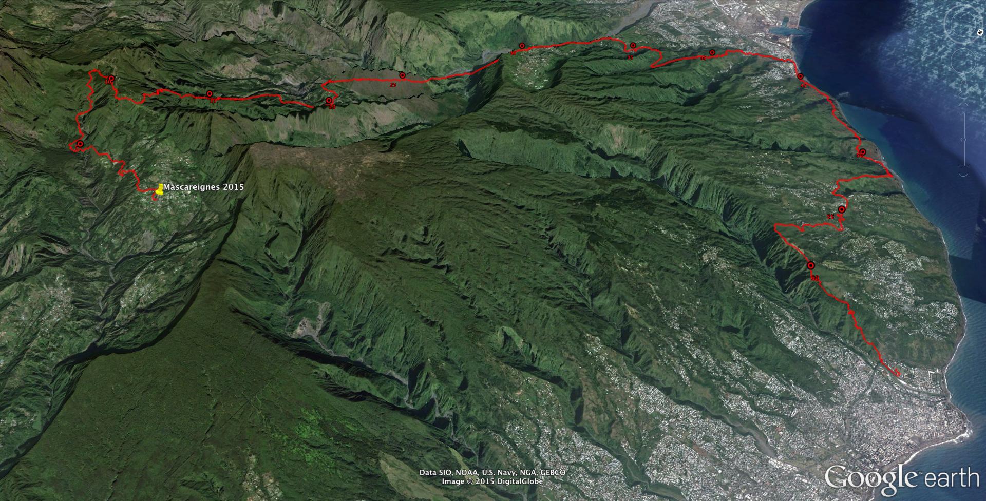 The course as viewed from the northeast. Click on the image for a larger view.