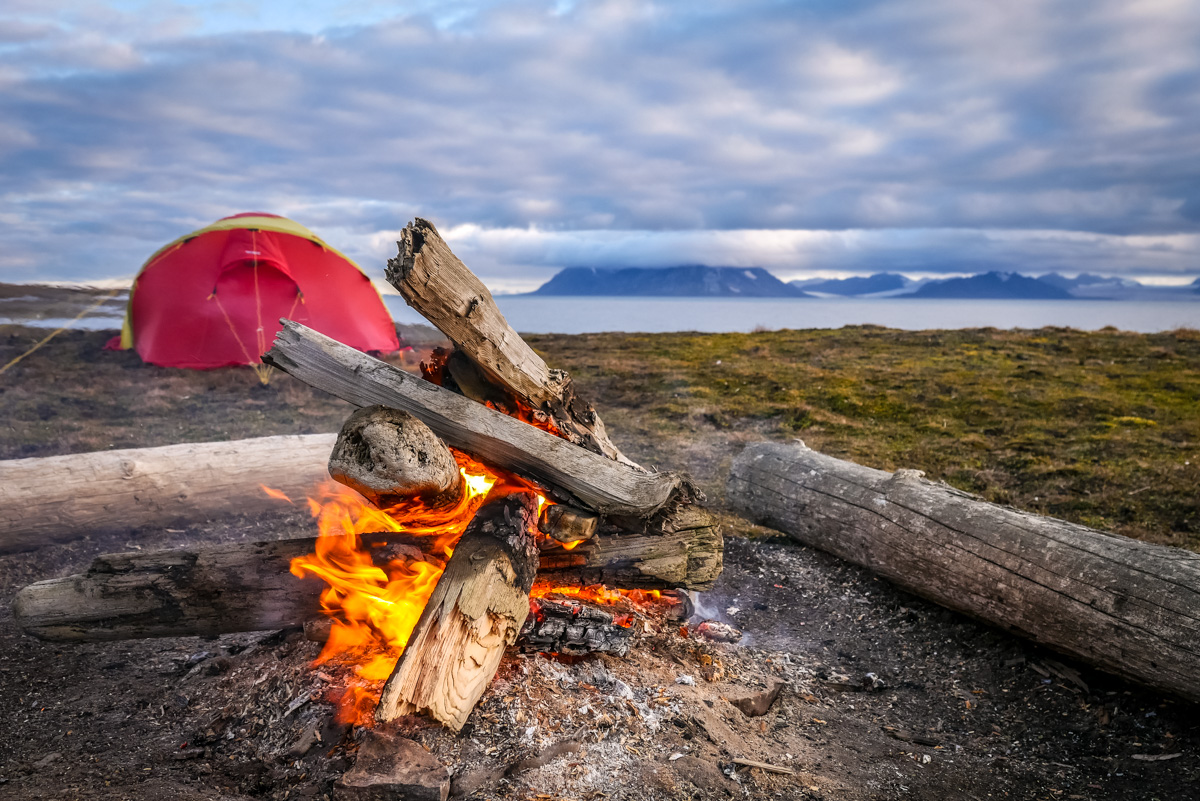 Matias got this nice shot of the campfire while on watch.