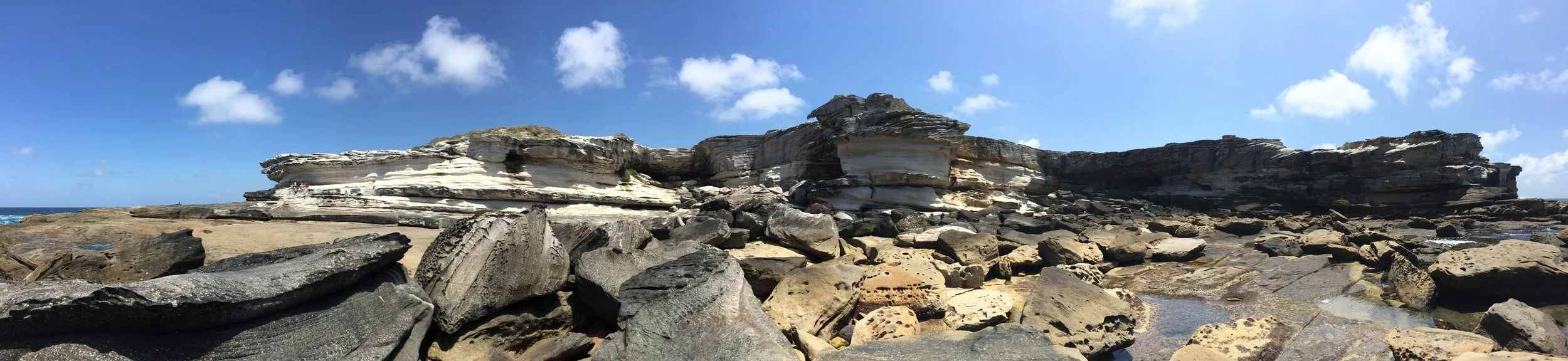 Panorama of the location from the sea