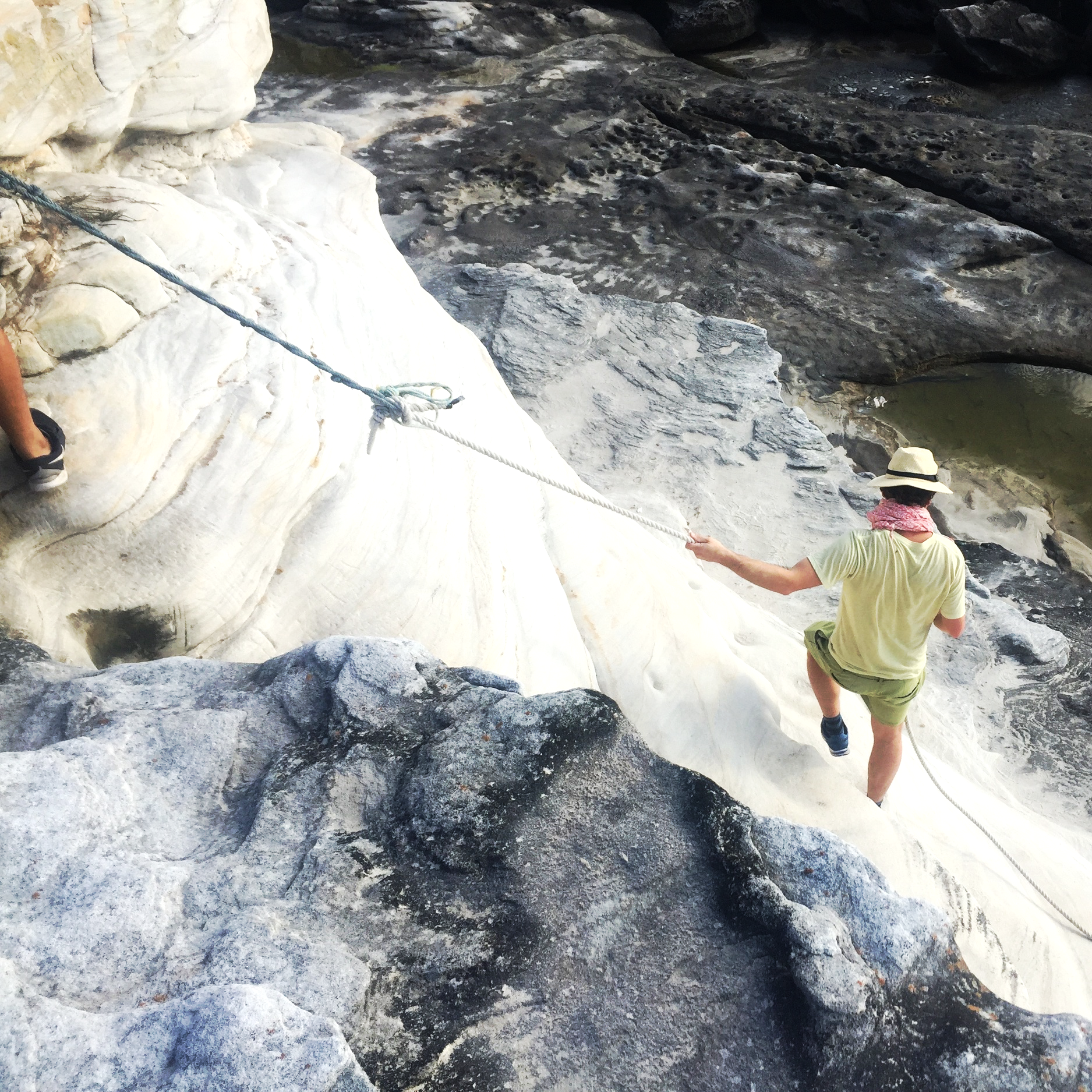 The Climb down the cliff
