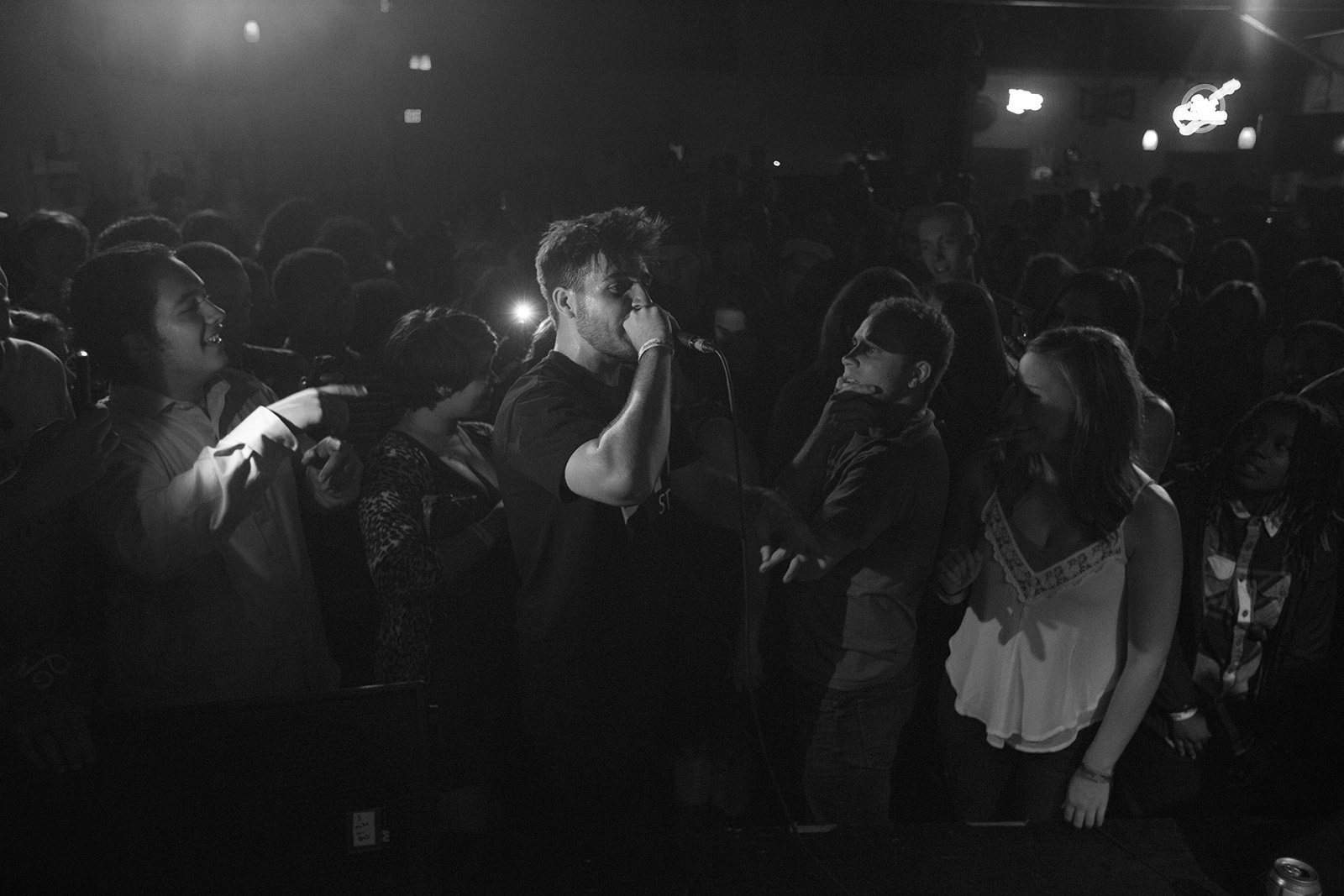Nance performing amongst the crowd at Southland Ballroom in Raleigh, 9/25.