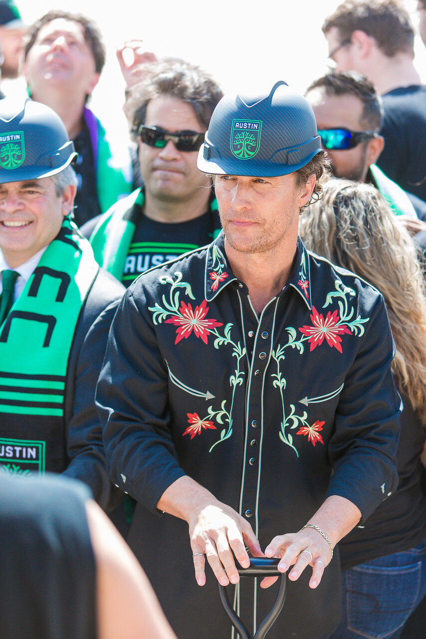 Matthew McConaughey attends Austin FC Groundbreaking