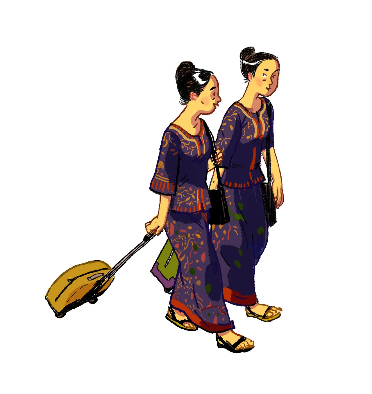 Self-initiated series of spot illustrations on air travel (1).