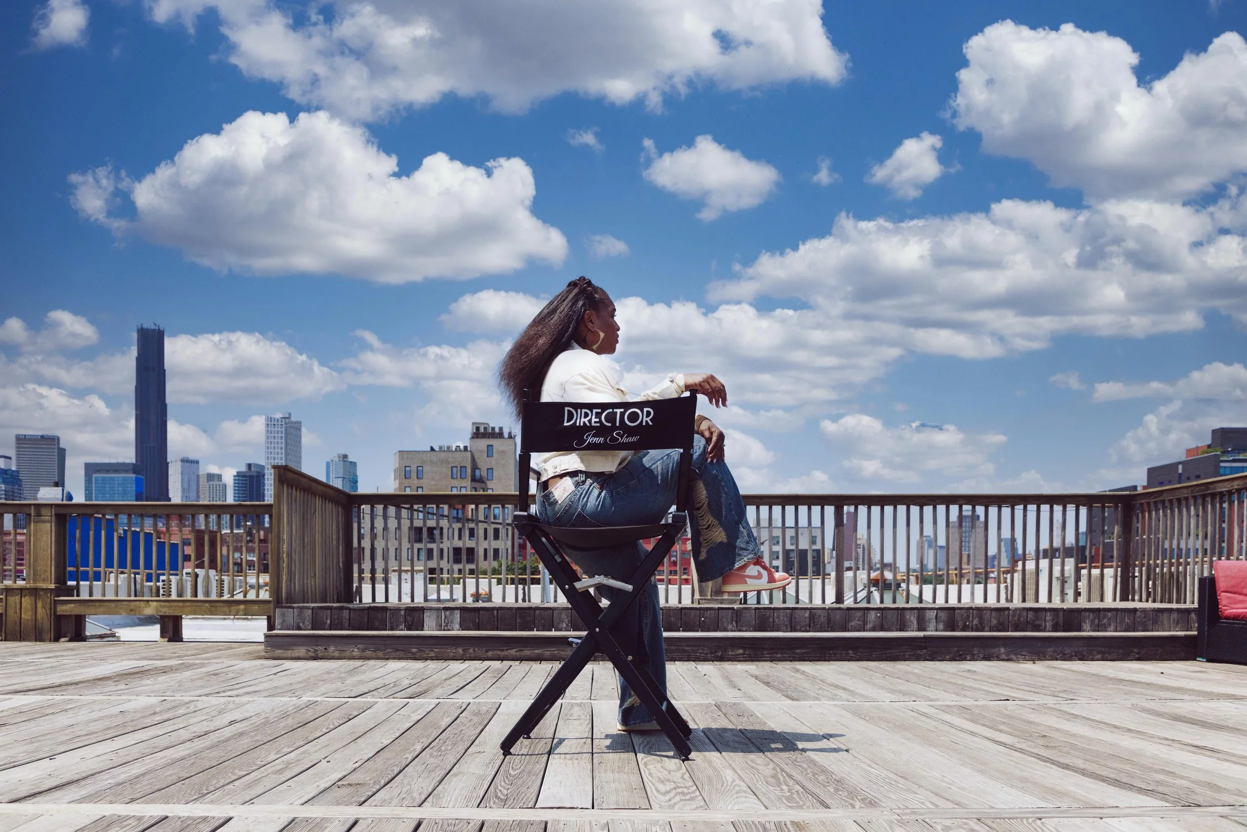 Any opportunity I have to touch the sky, I&rsquo;m gonna take it. I love shooting on roofs and bridges; I want to be as close to the sky as possible 🤭. Had the pleasure of working with one of the best directors, @jshawshank 
MUA: @gaw3000 
Hair: @do