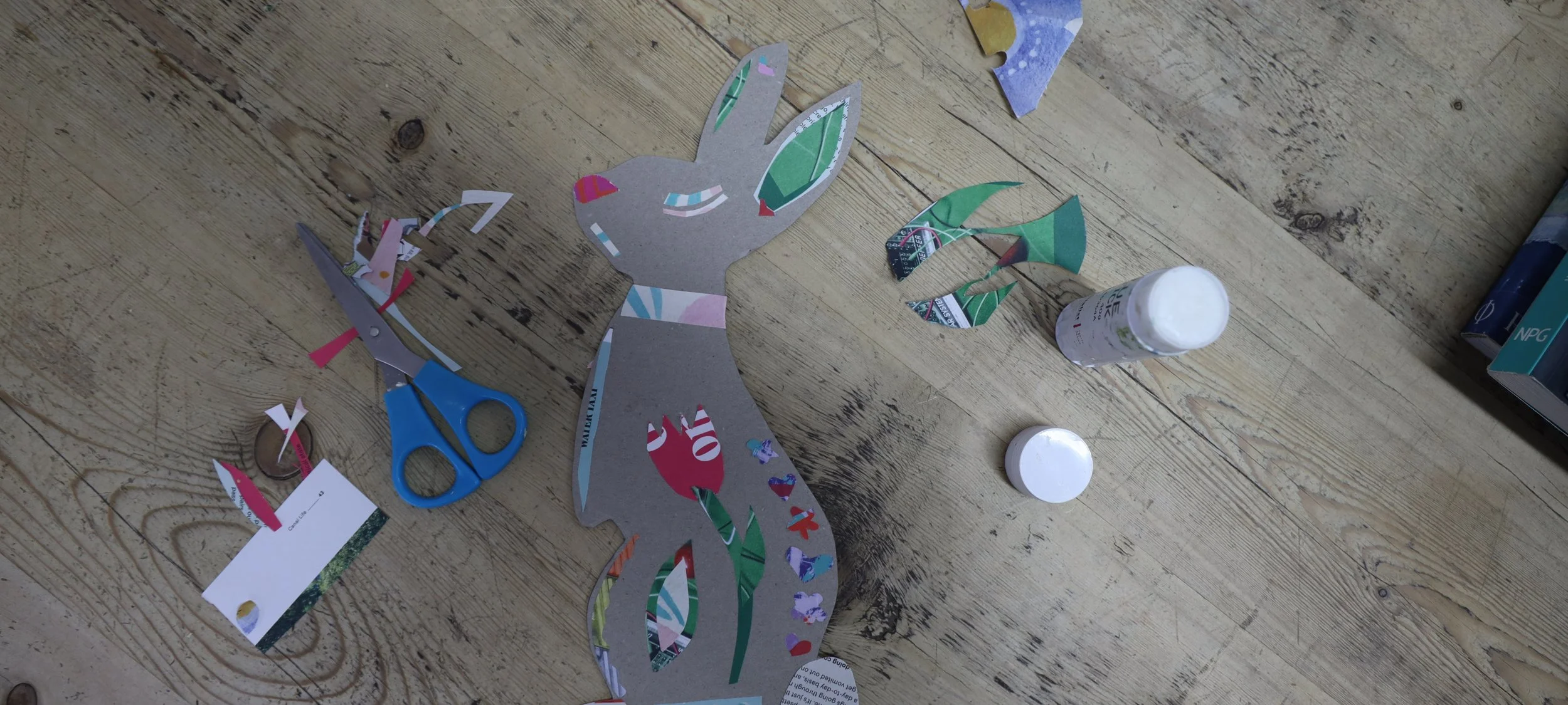 Rabbit Puppets in Collage (5-8 yrs)