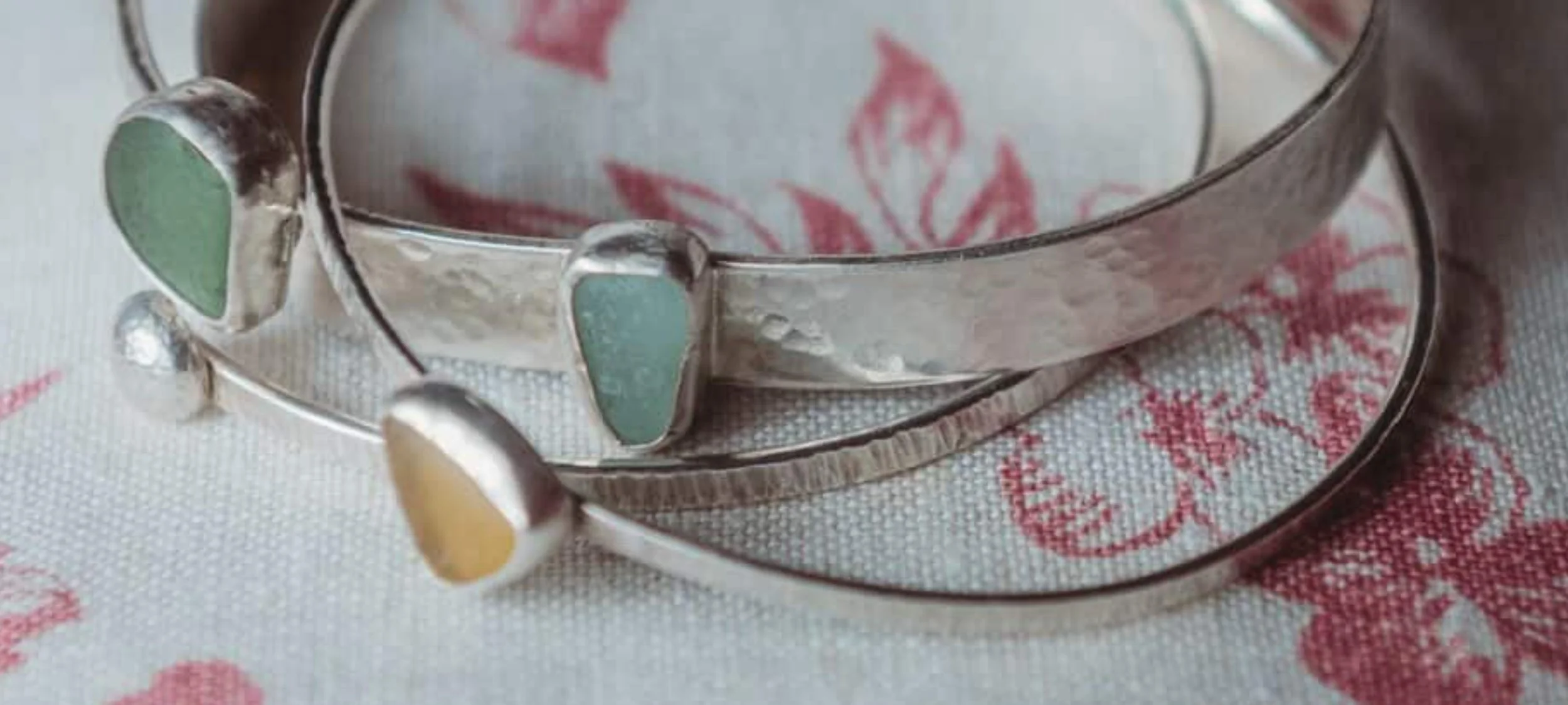 Make a Sea Glass Silver Bangle