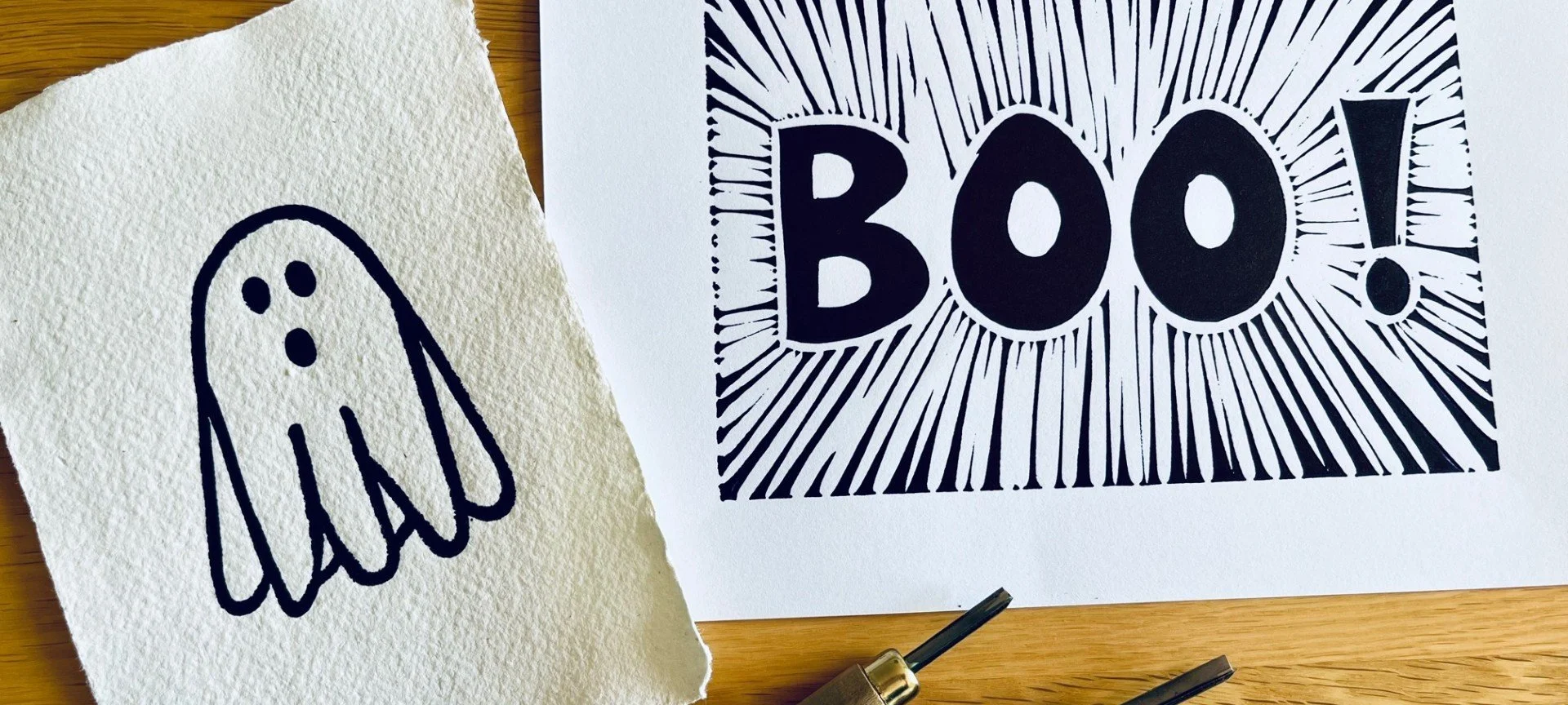 BANNER spooky lino printing New Brewery Arts Katy Upton.jpg