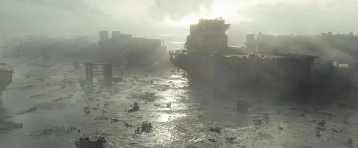 A large shipwreck from the movie Colony