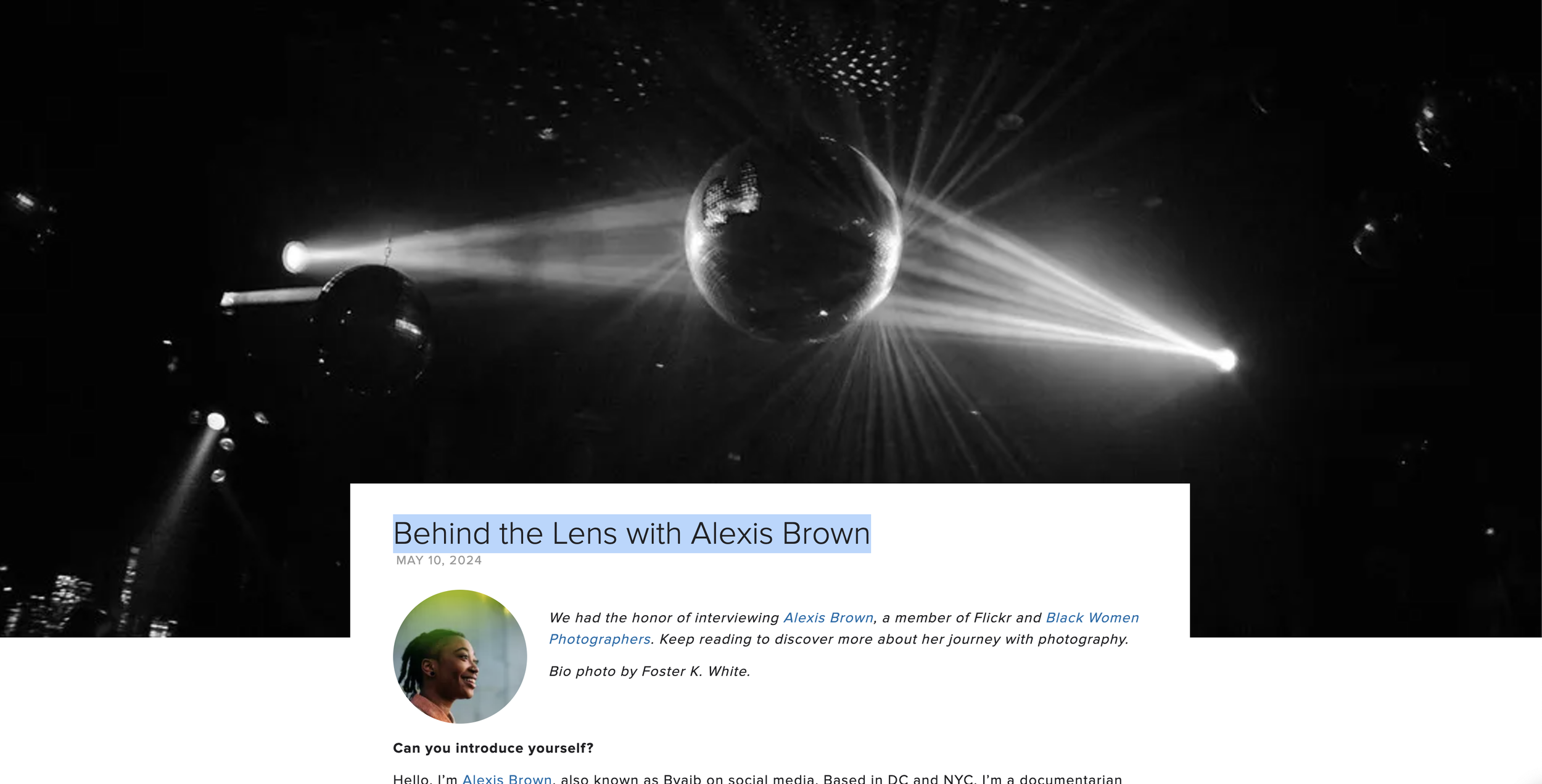 Behind the Lens with Alexis Brown 