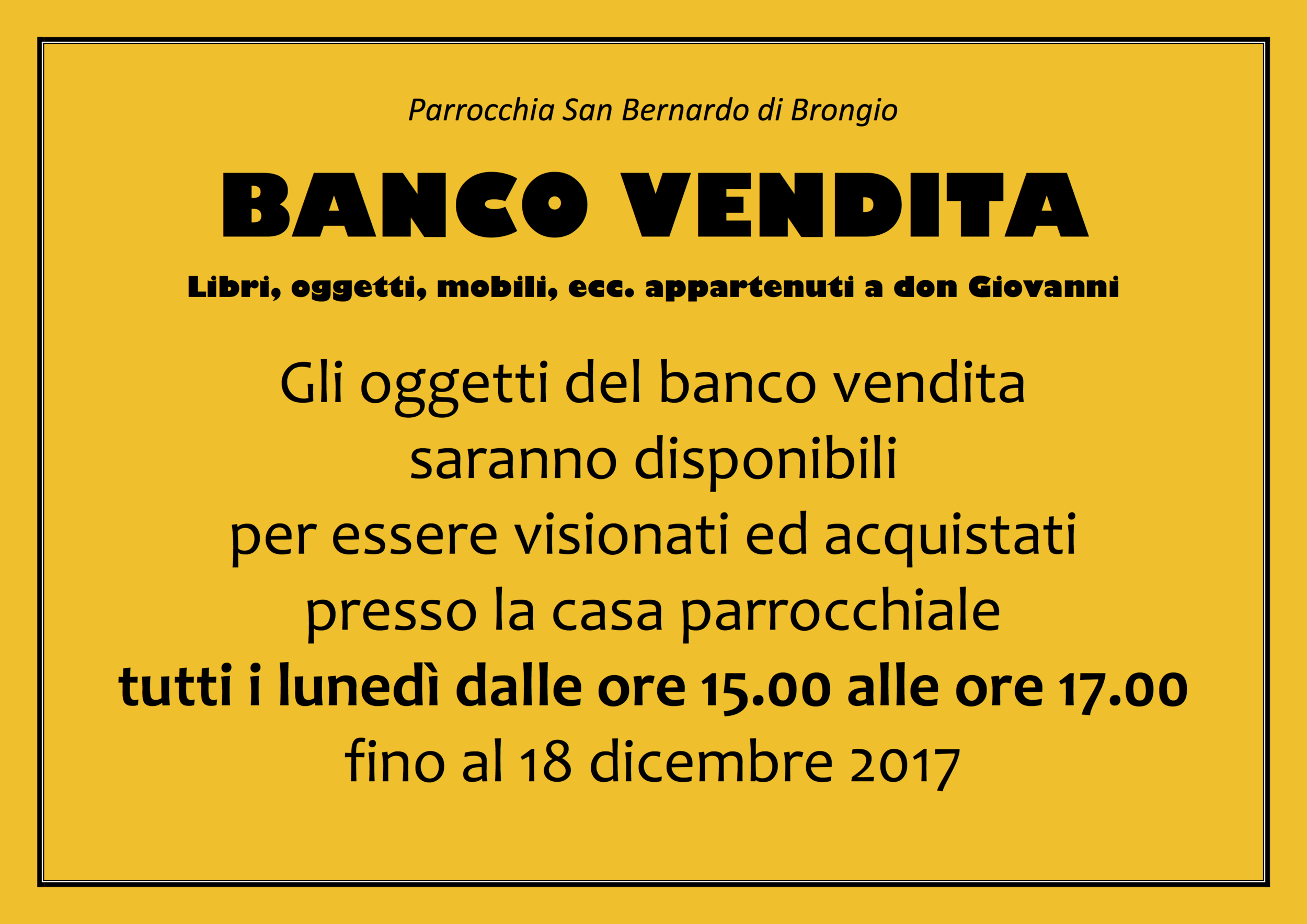 Banco vendita Brongio