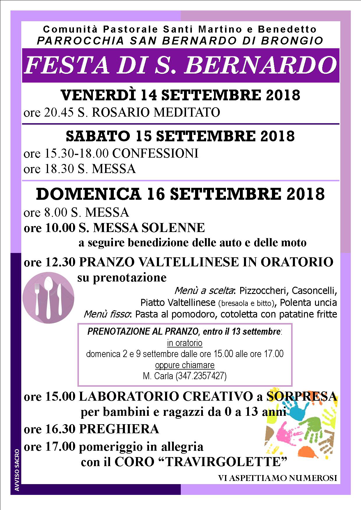 Programma festa di San Bernardo
