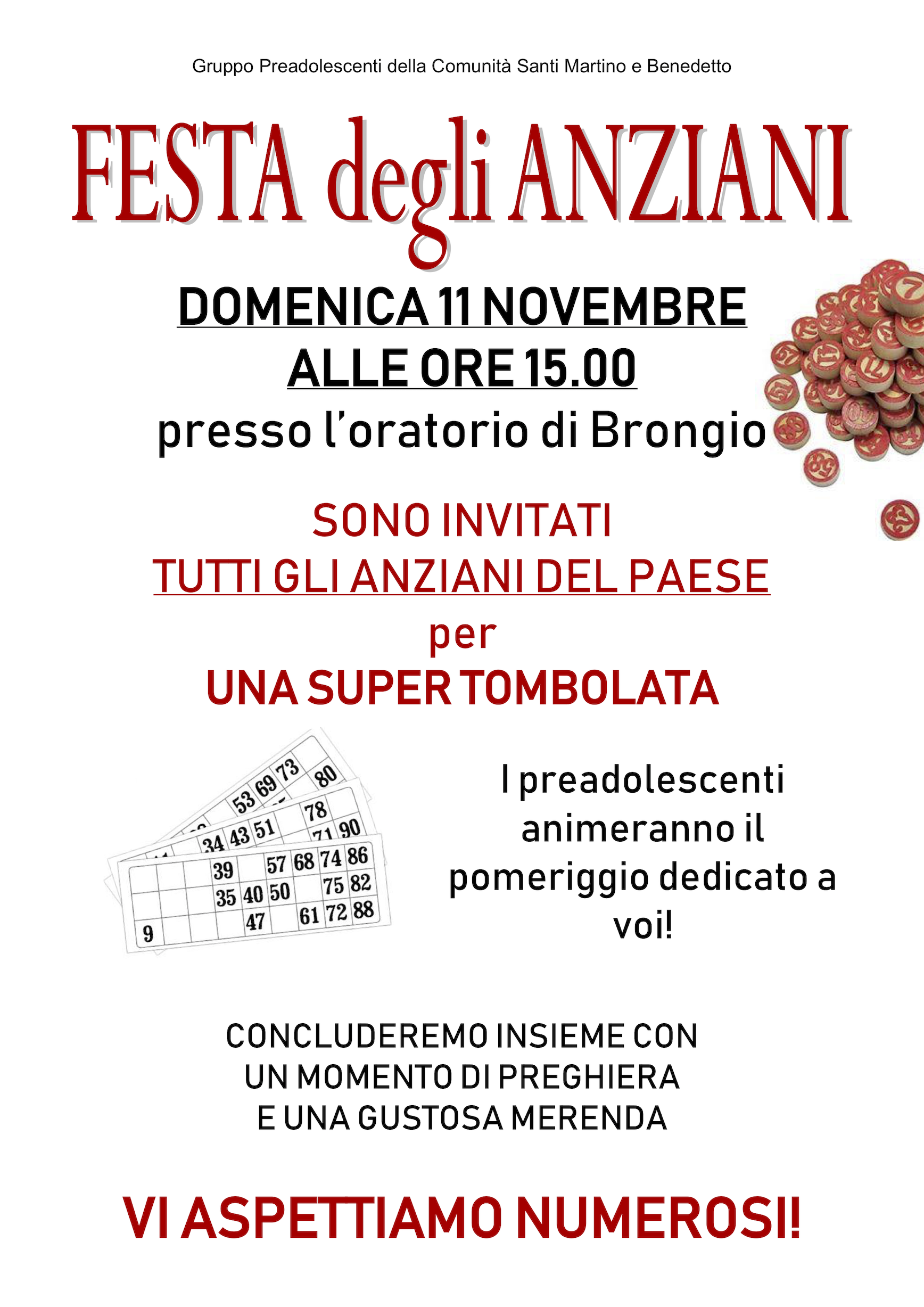 Festa degli anziani e tombolata