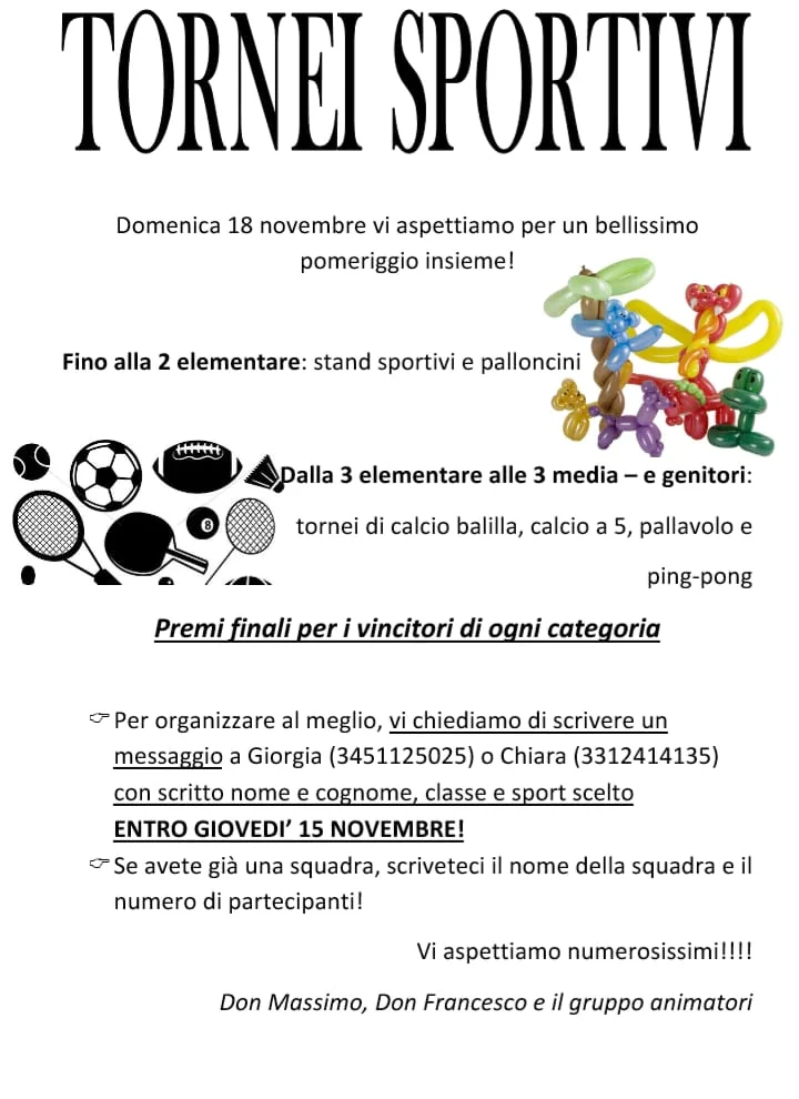 Domenica in oratorio