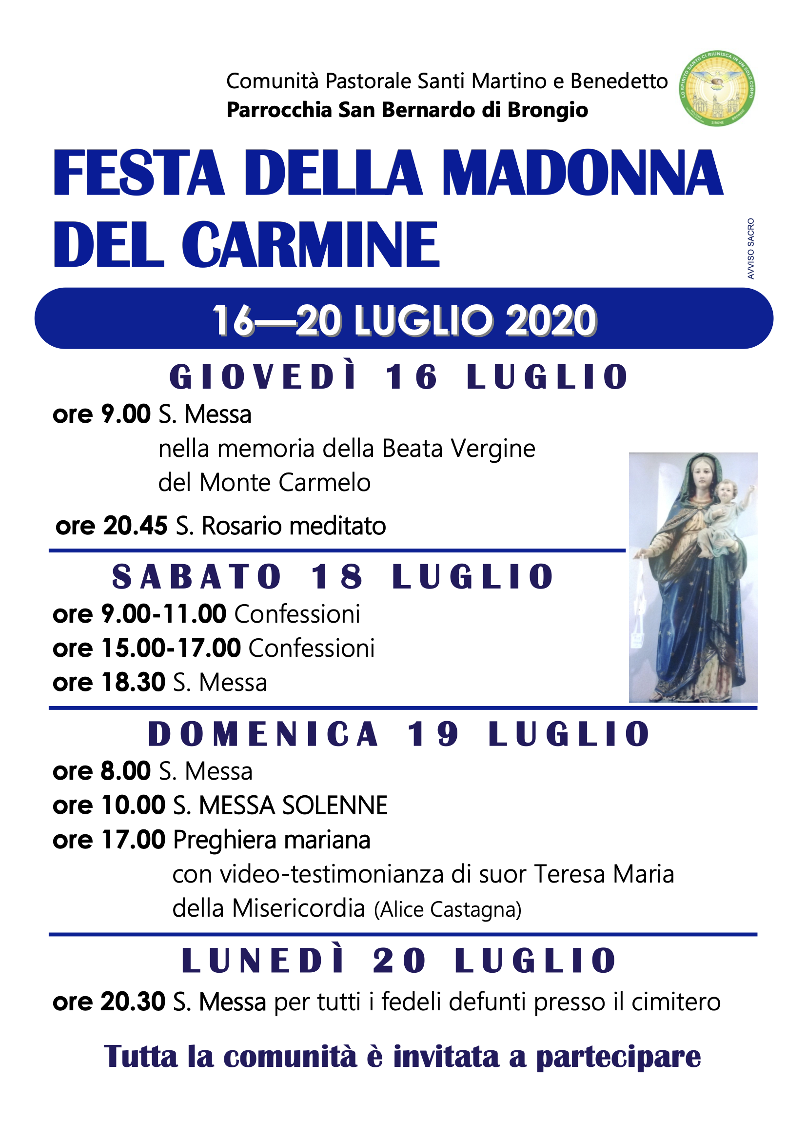 Festa della Madonna del Carmine 2020
