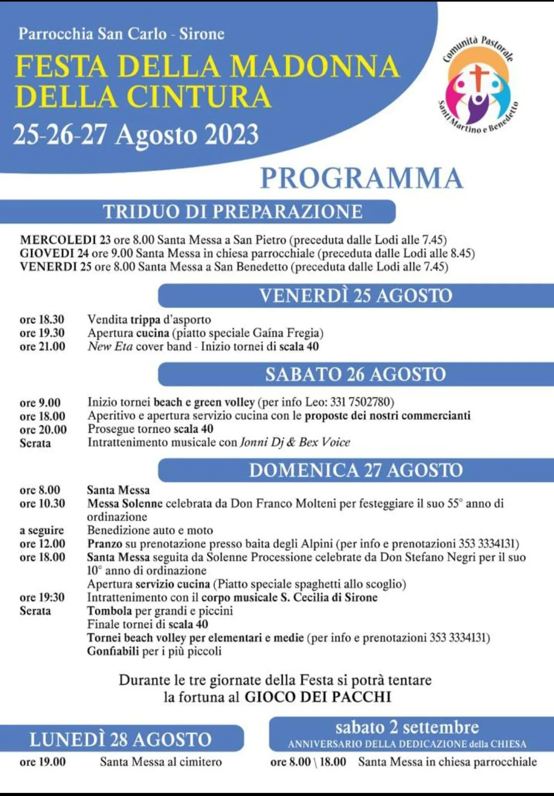 Festa della Madonna della cintura 2023