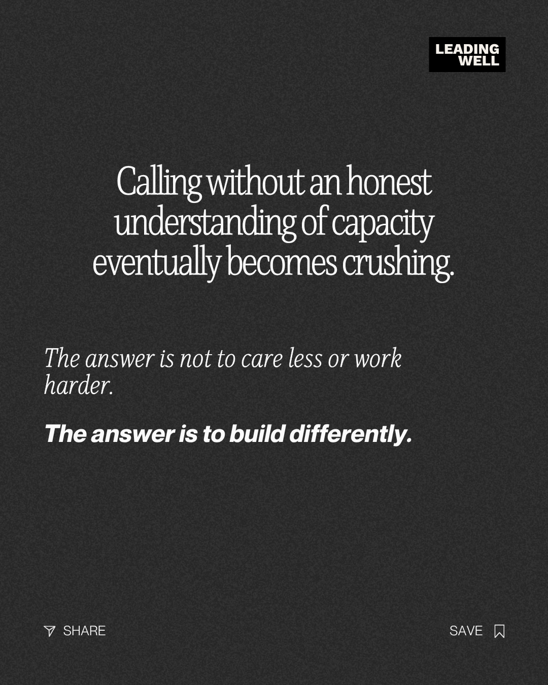 Build a Life That Can Carry Your Calling