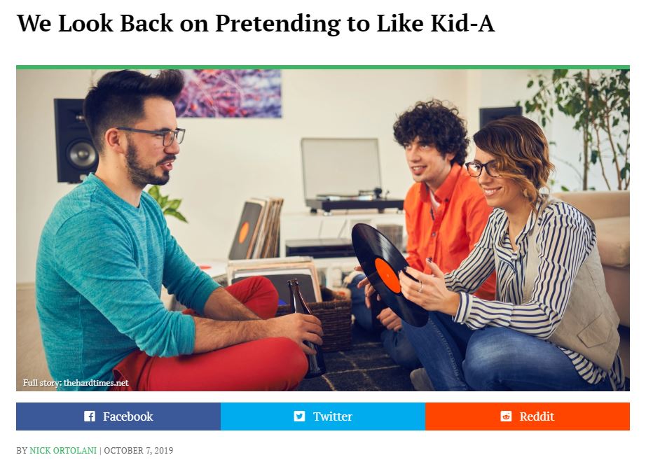 We Look Back on Pretending to Like Kid-A (via The Hard Times)