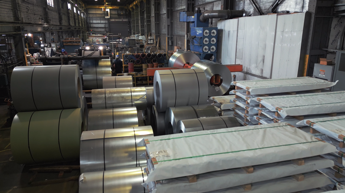 Light gauge steel inventory of sheet and coil.