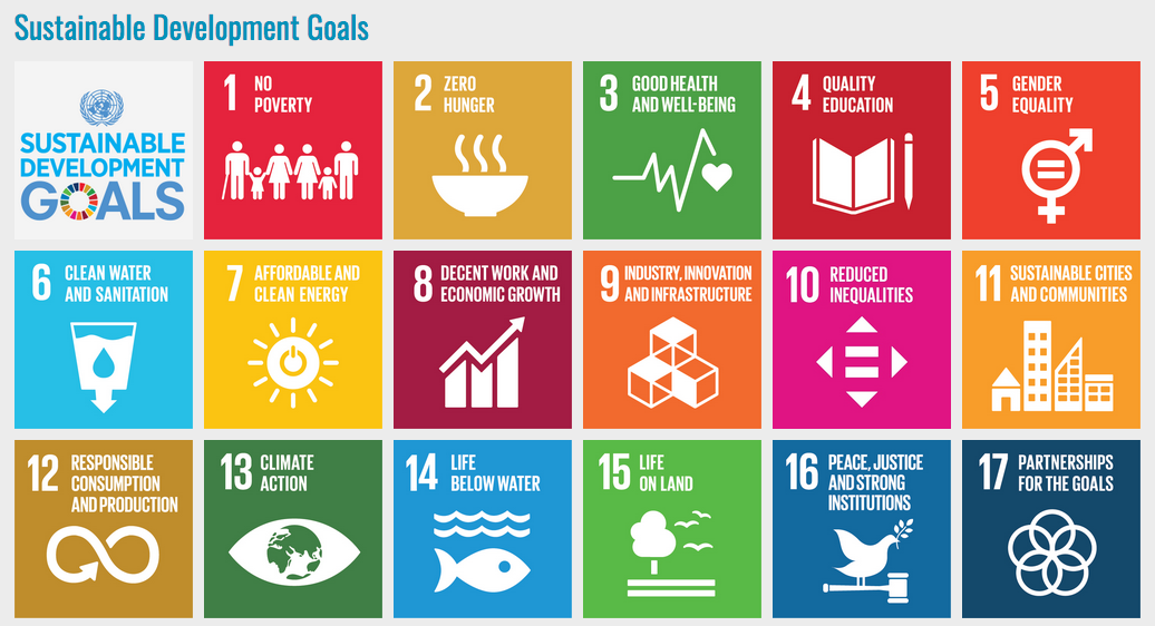 Die 17 nachhaltigen Entwicklungsziele der Vereinten Nationen. Quelle: https://sustainabledevelopment.un.org