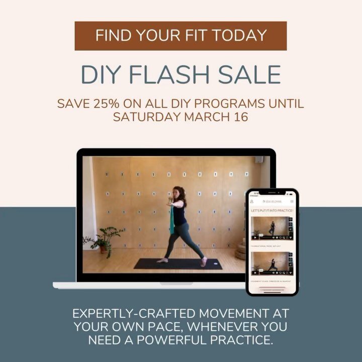 ⚡️FLASH SALE ⚡️

Don&rsquo;t wait for prices to go up! ⬆️

Save yourself 25% on ALL DIY programs before midnight on Monday. 

Find the program that&rsquo;s the perfect fit for your season of motherhood. 

✨ FLOW &amp; GROW PRENATAL ESSENTIALS 
✨ STRO