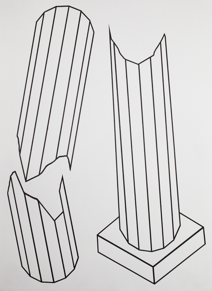 Broken Columns 30" X 40" ink on paper