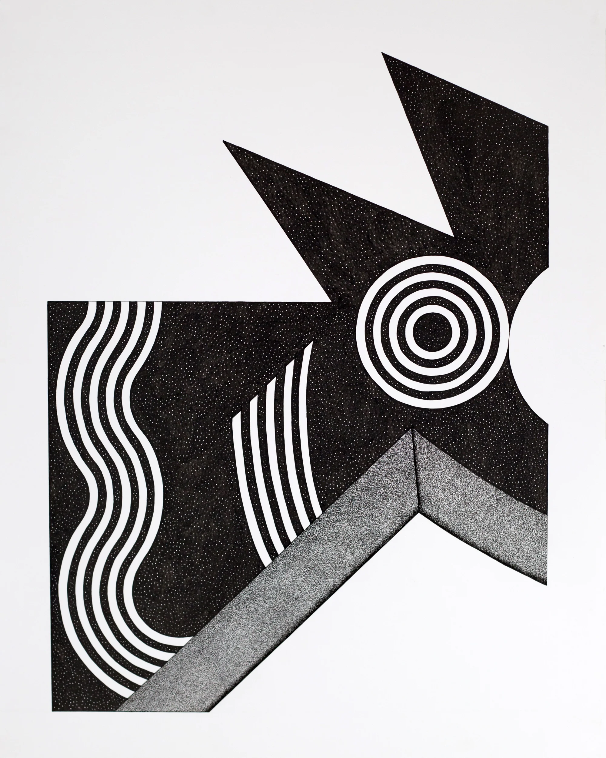 Seer Stones in Formation #4 24" X 18" pen and ink