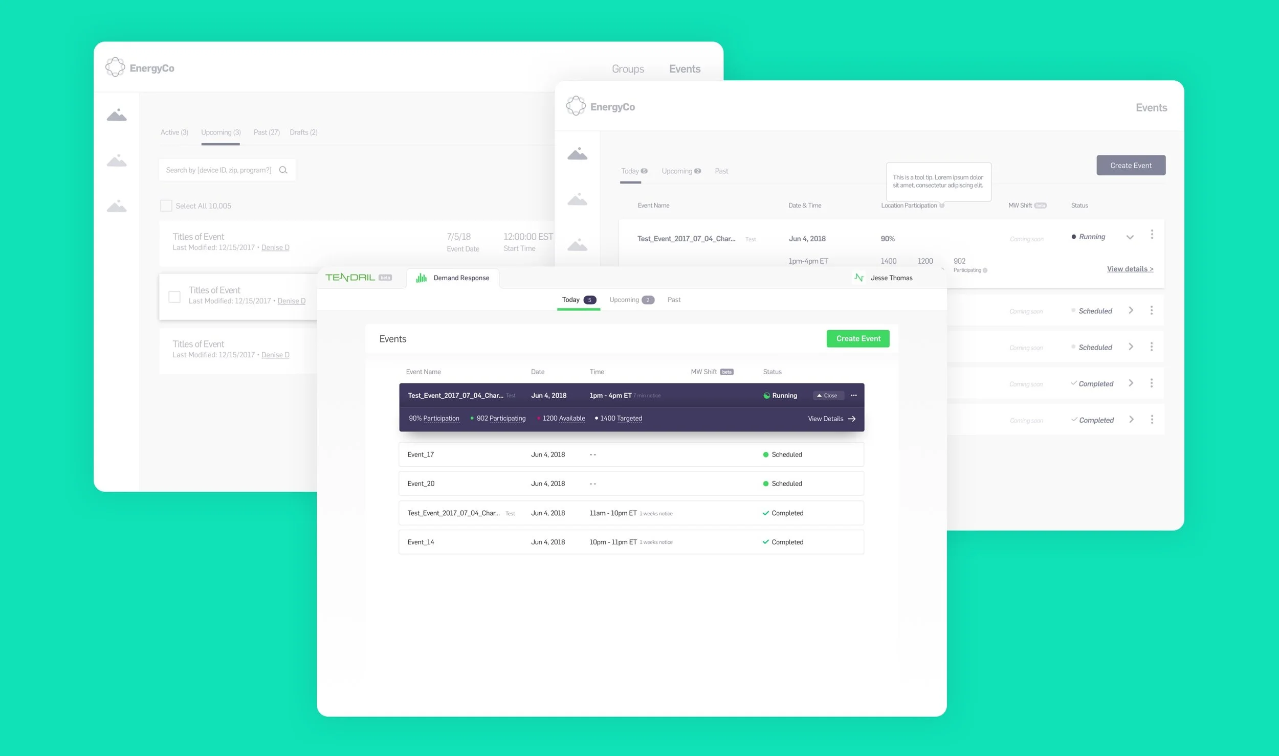 Early wireframes I created paired with the final UI from our UI Designer. Some data has been omitted for proprietary reasons.