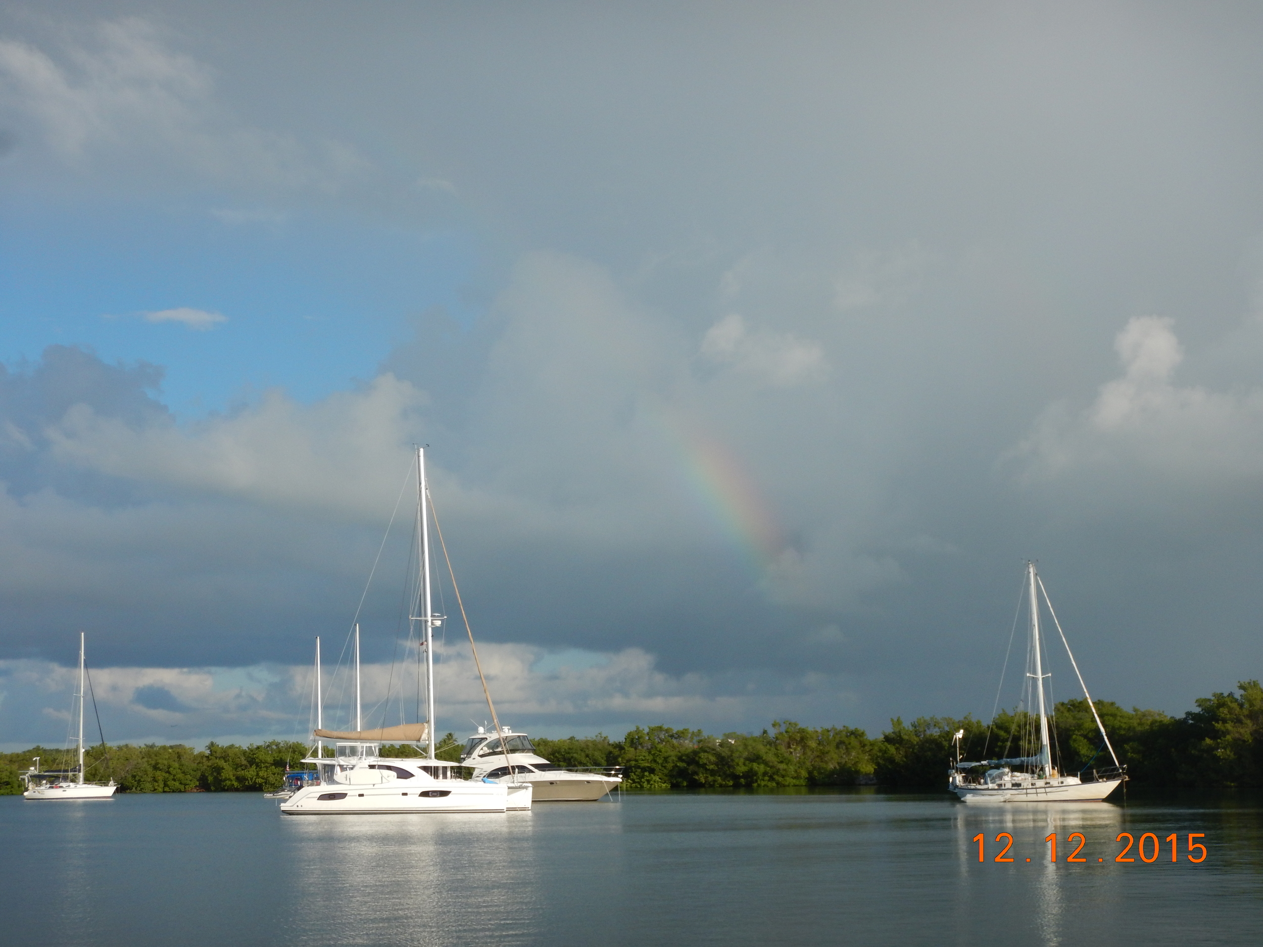 WF anchored in No name harbor key biscayne, fl