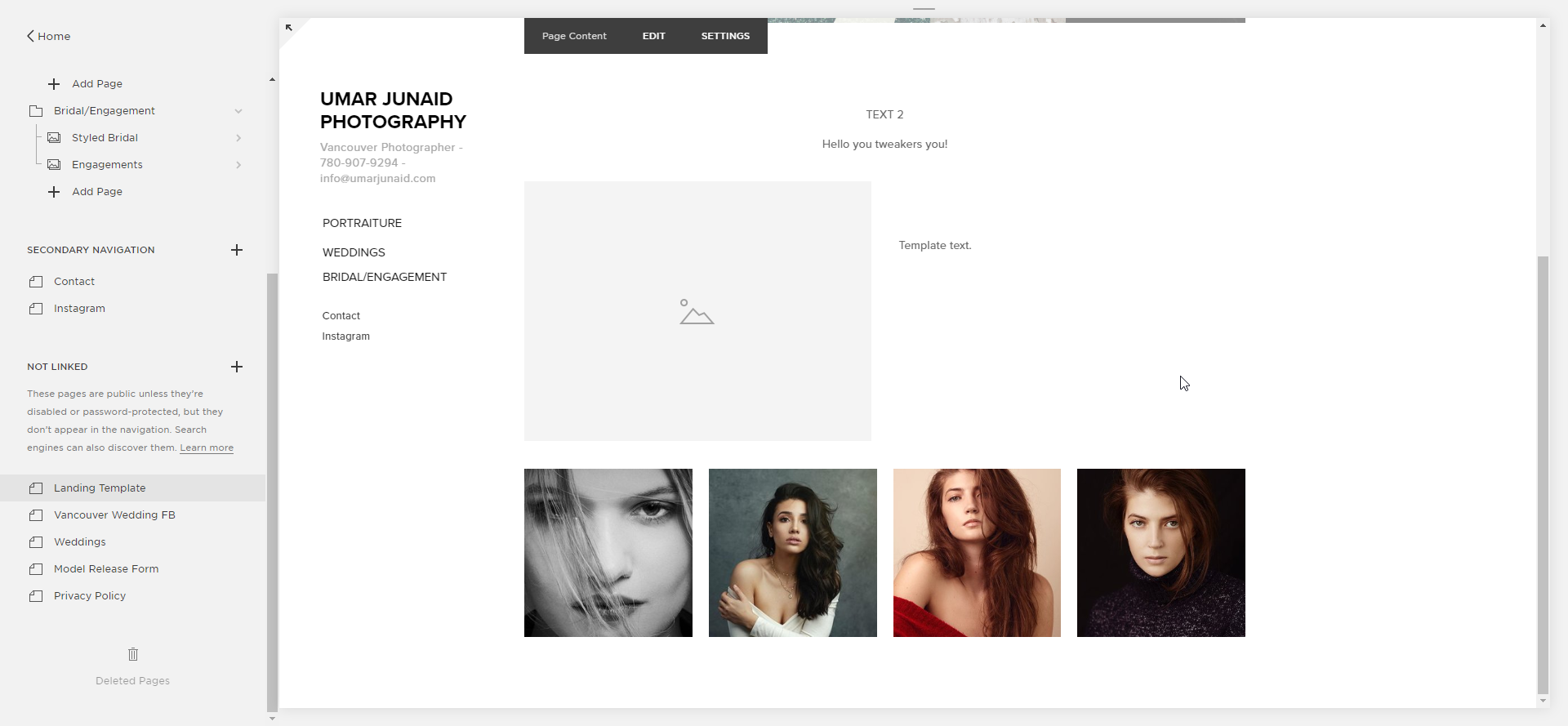 Step 4b: You can add your instagram/links/whatever you typically can do as part of the regular page creation.
