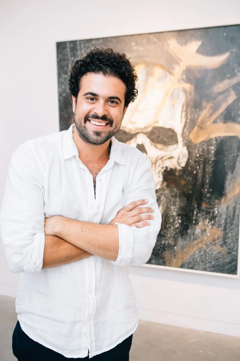 Matheus Goulart at his solo exhibition in NYC for Gallery151, 2015