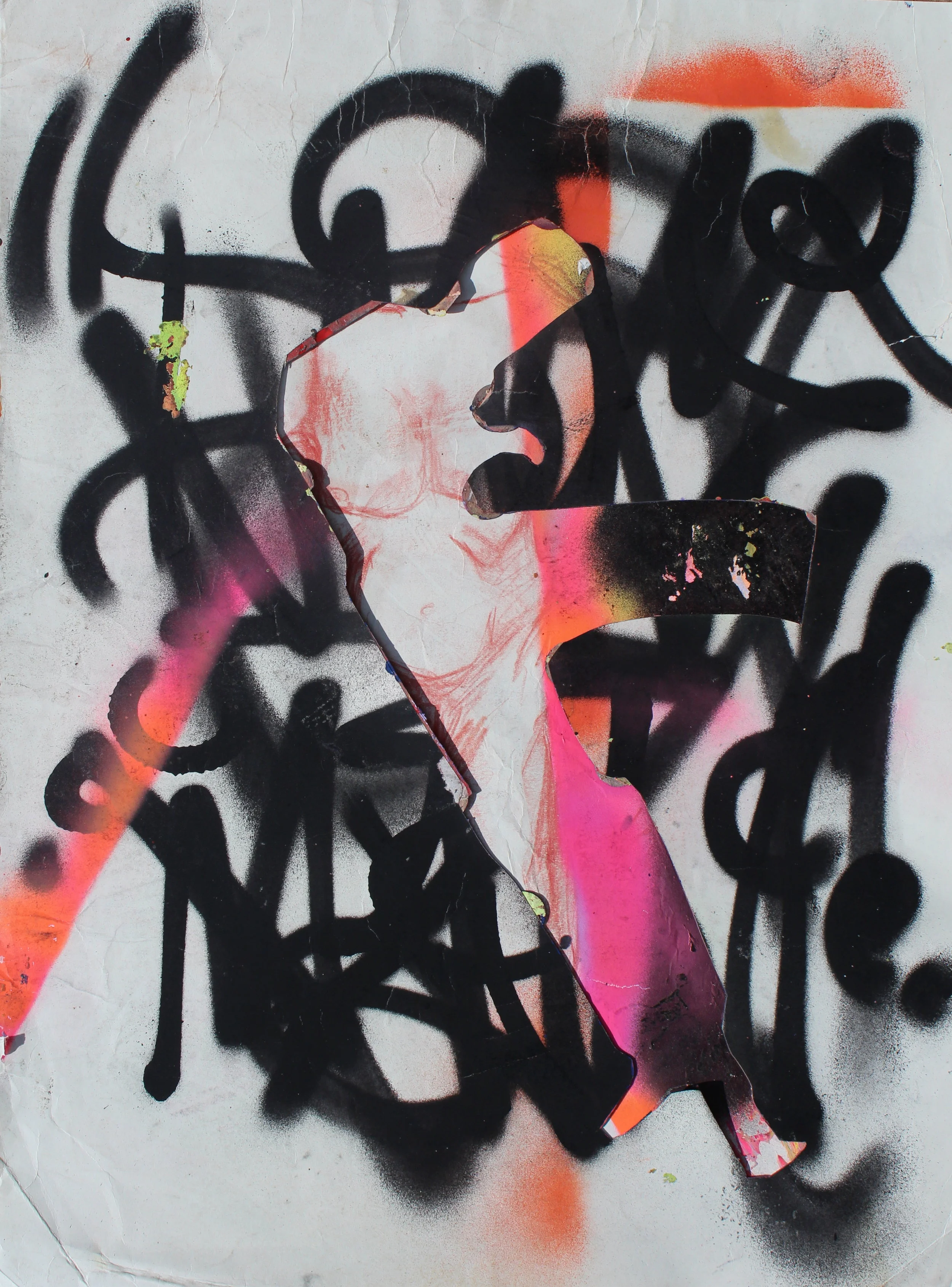 Women Rights, 2017, (Ultra Light Been), Óleo, acrílica e spray sobre papel, 46 x 63 cm