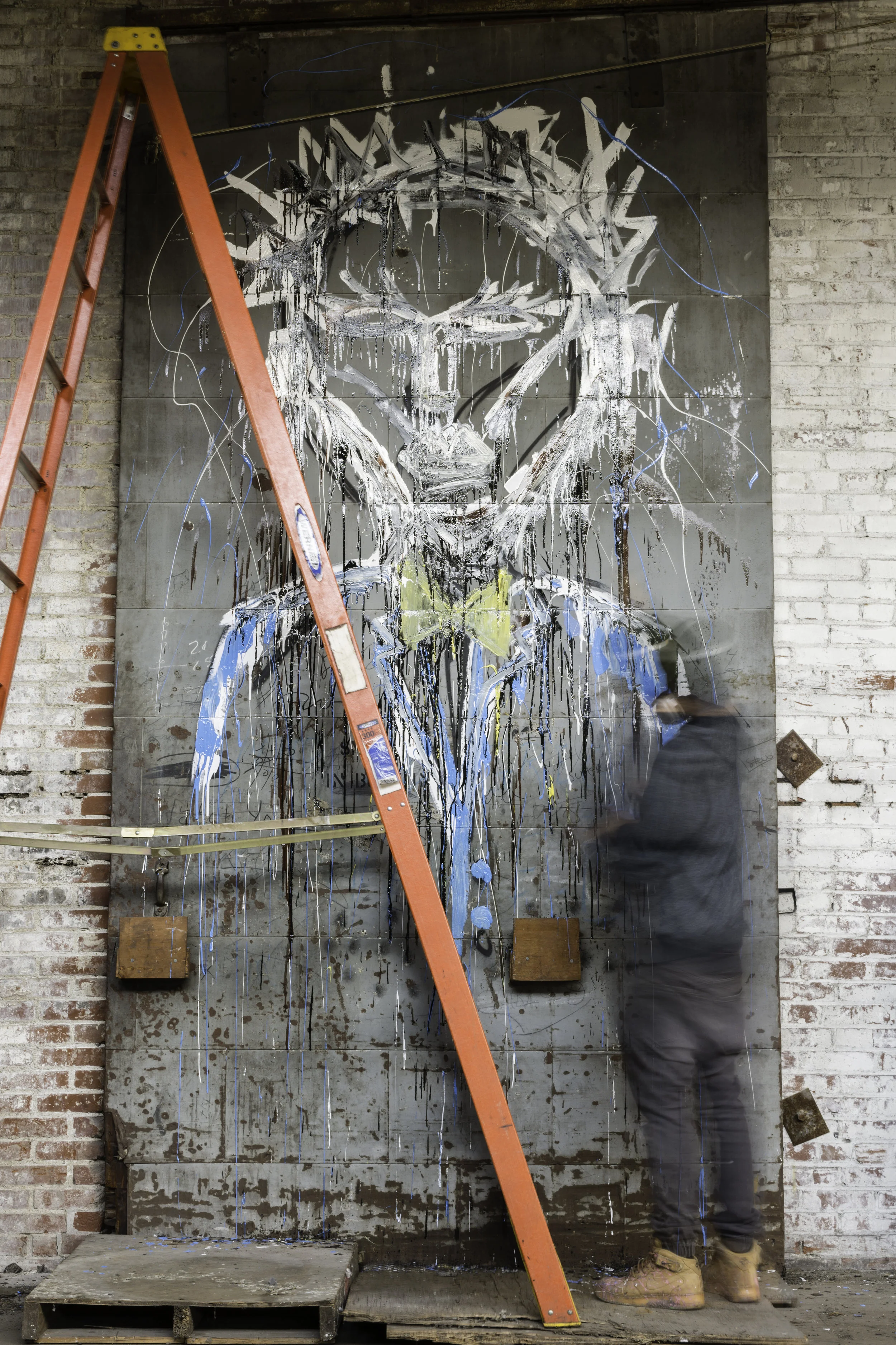   Saint Louis, Missouri December 2015   Matheus was invited to create a graffiti piece to raise money for the renovation of St Louis landmark, the  Saint Louis Car Company  building. The  mural &nbsp;was done on a 100+ year old  elevator door , measu