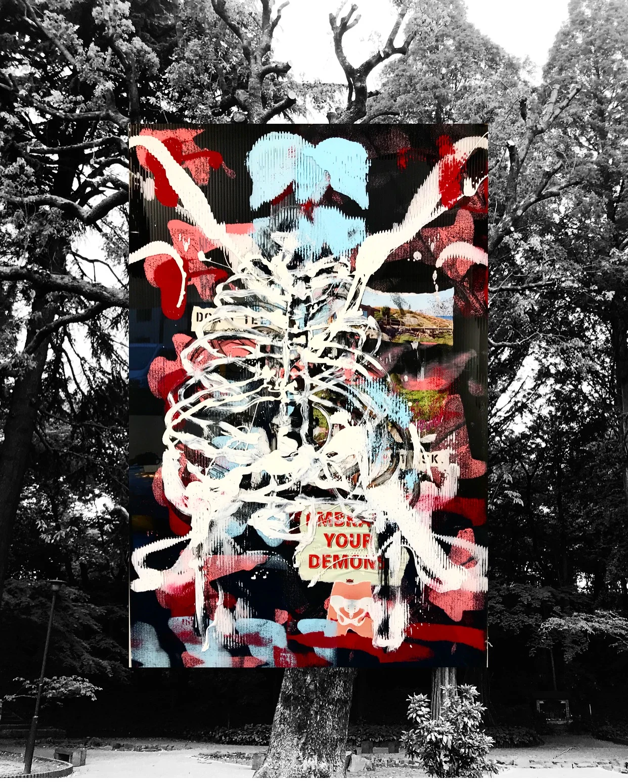 Embrace Your Demons 2018 (Serie Memories) Acrylic paint on 60 x 91 cm