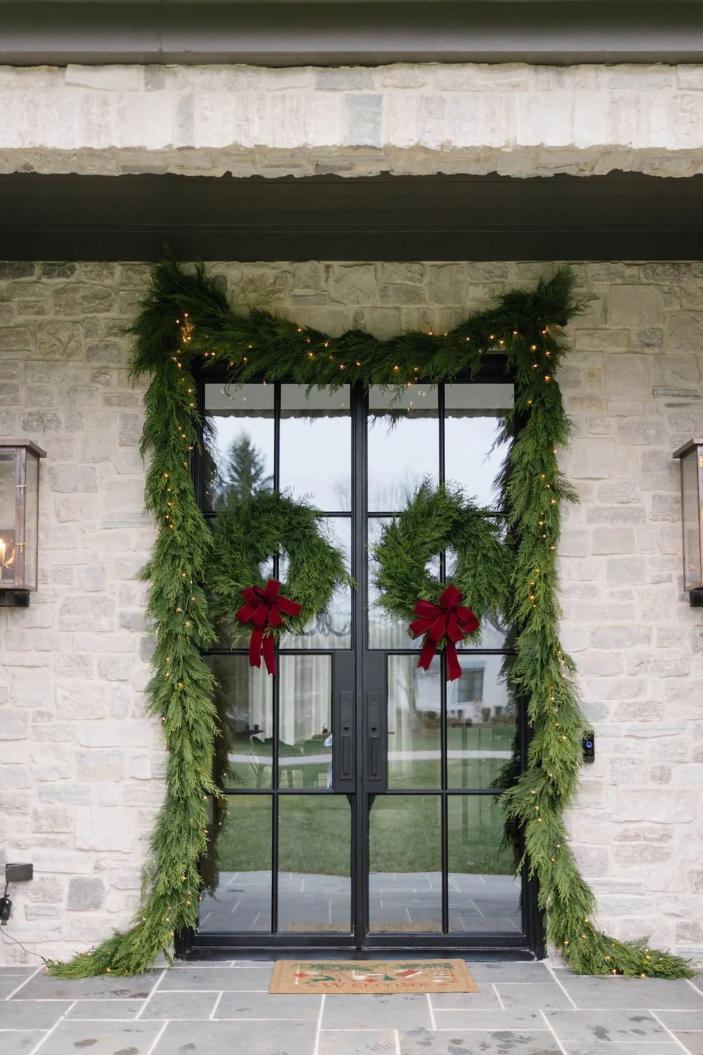 Luxe Cypress Holiday Door Garland