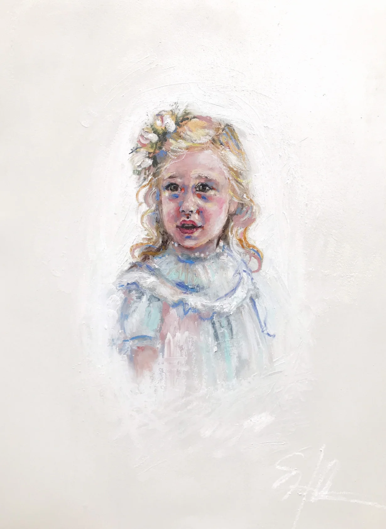 30x22 portrait with detailed facial features