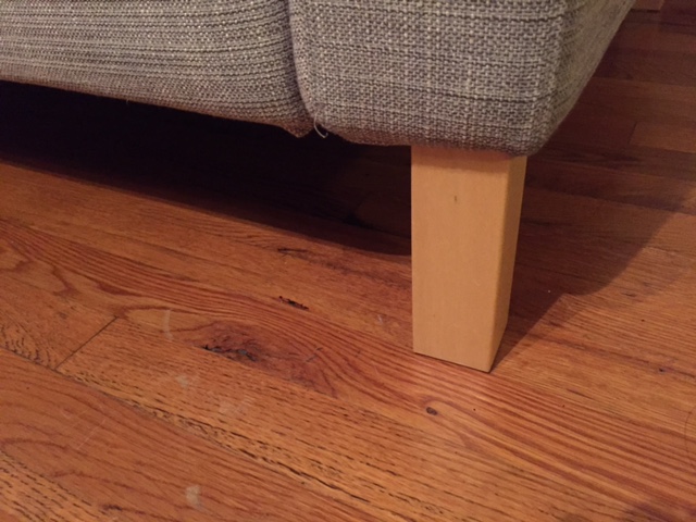 Here's the original Ikea legs. Kinda looks cheap. 