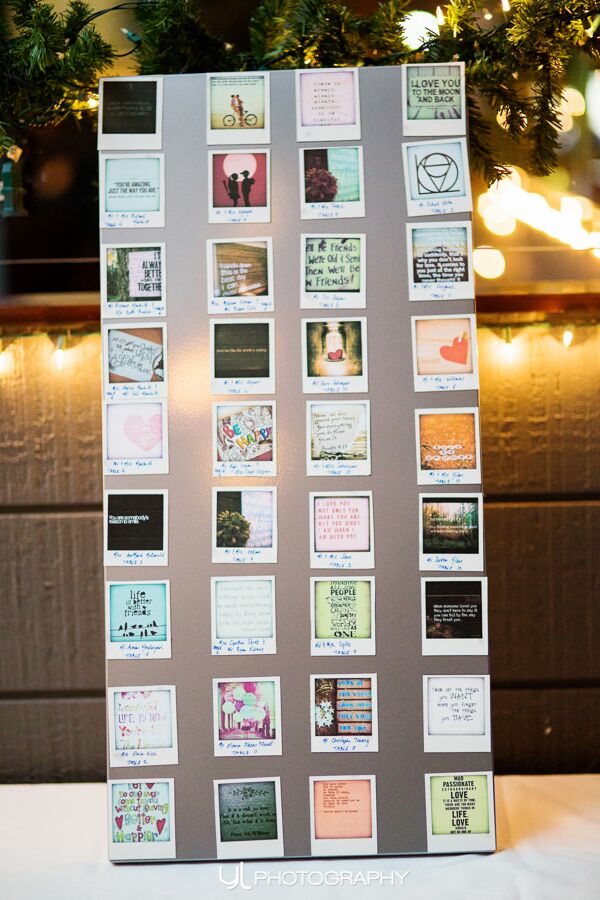 DIY Polaroid seating cards.