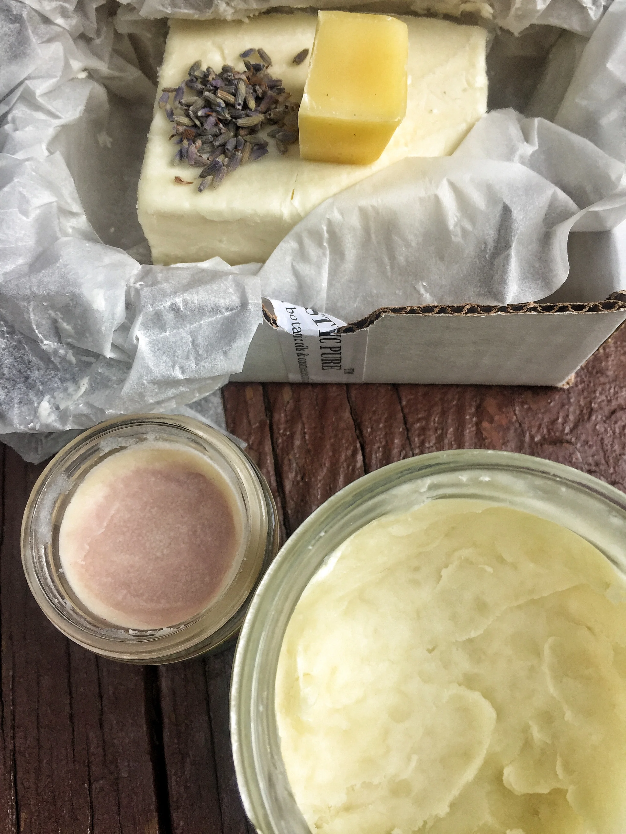 Make your own lotions. Skip the plastic packaging and use natural ingredients.