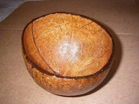 Coconut shell bowl.