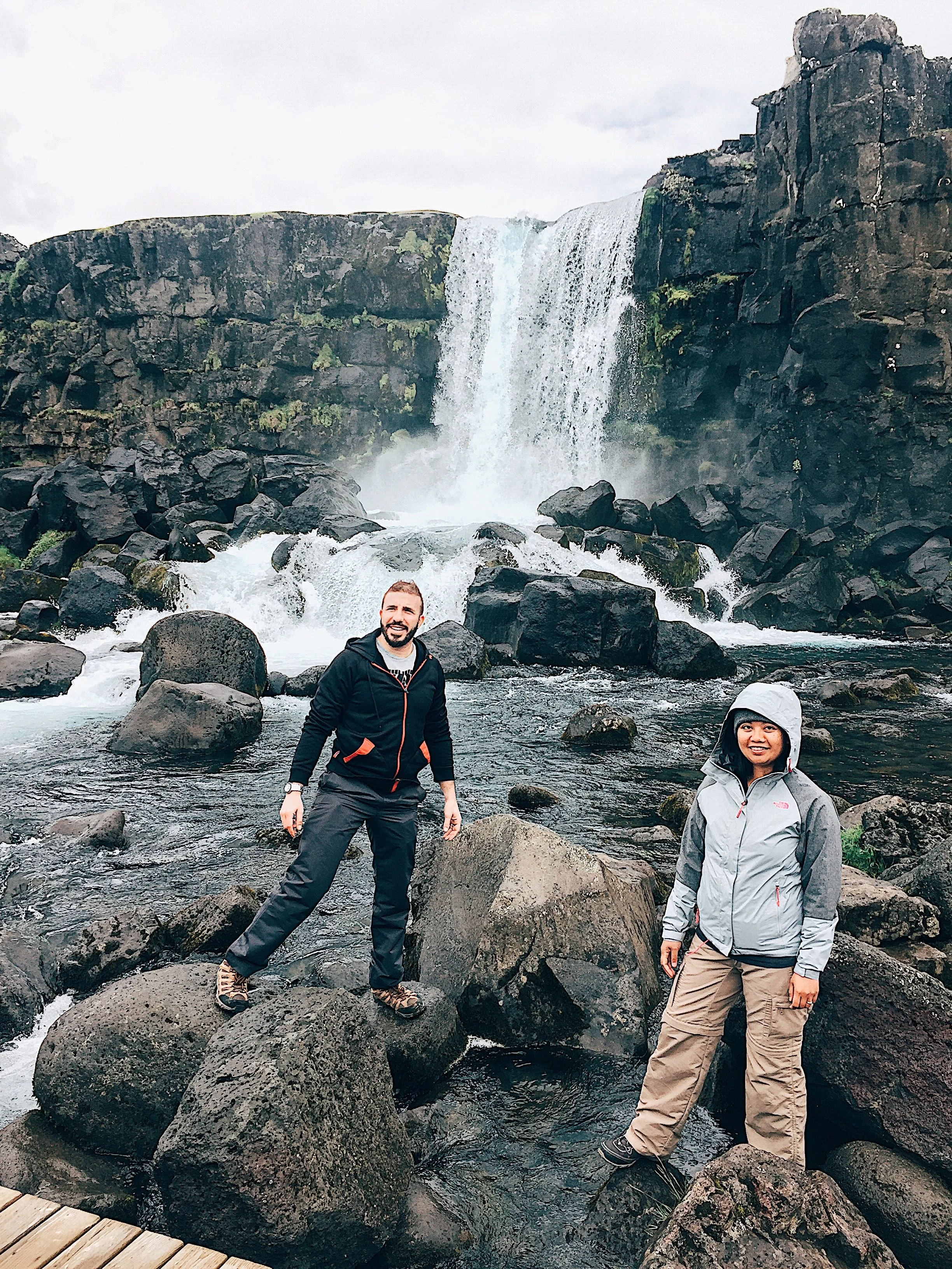 Standing ground at Oxararfoss.