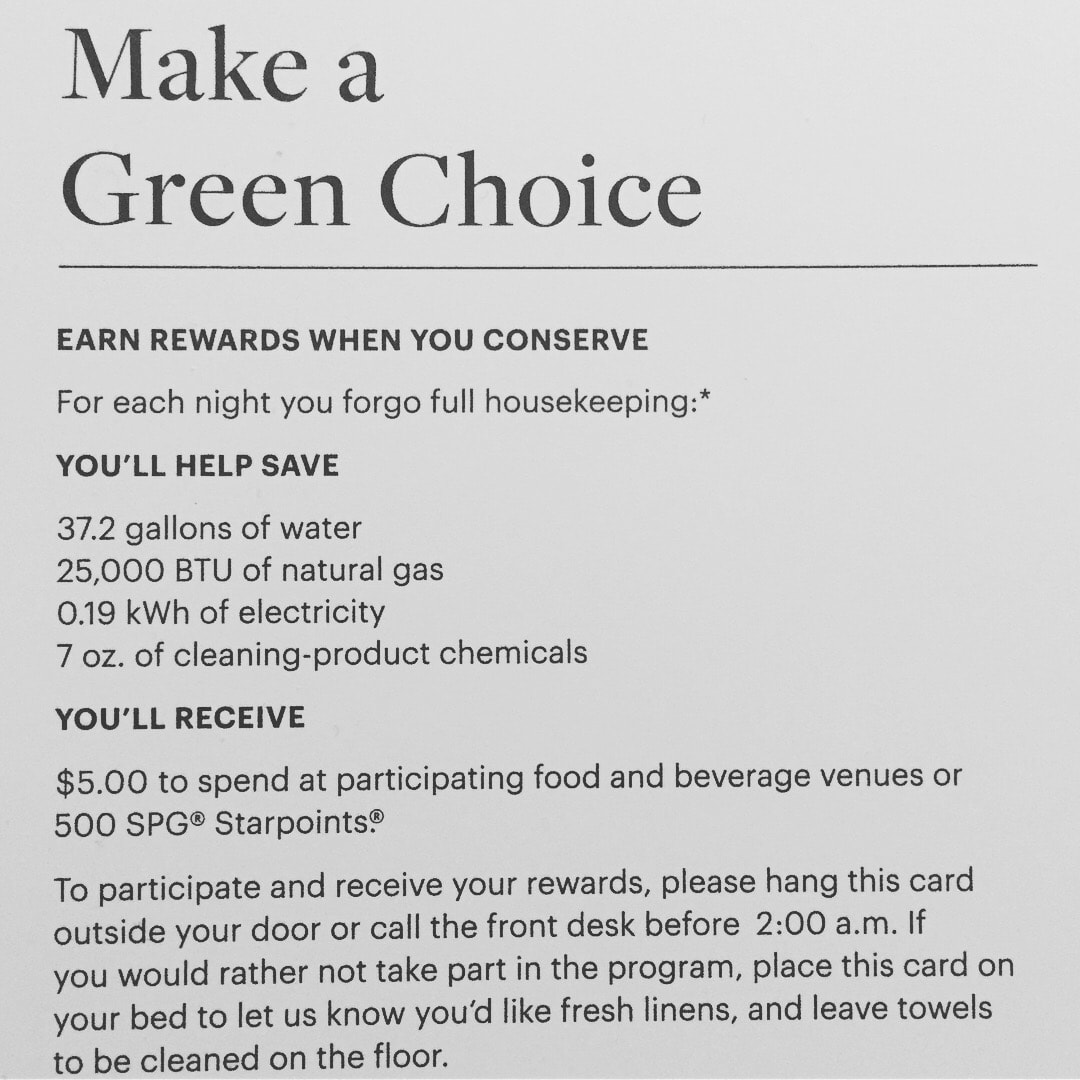 Westin Charlotte. Make a green choice and get SPG rewards.