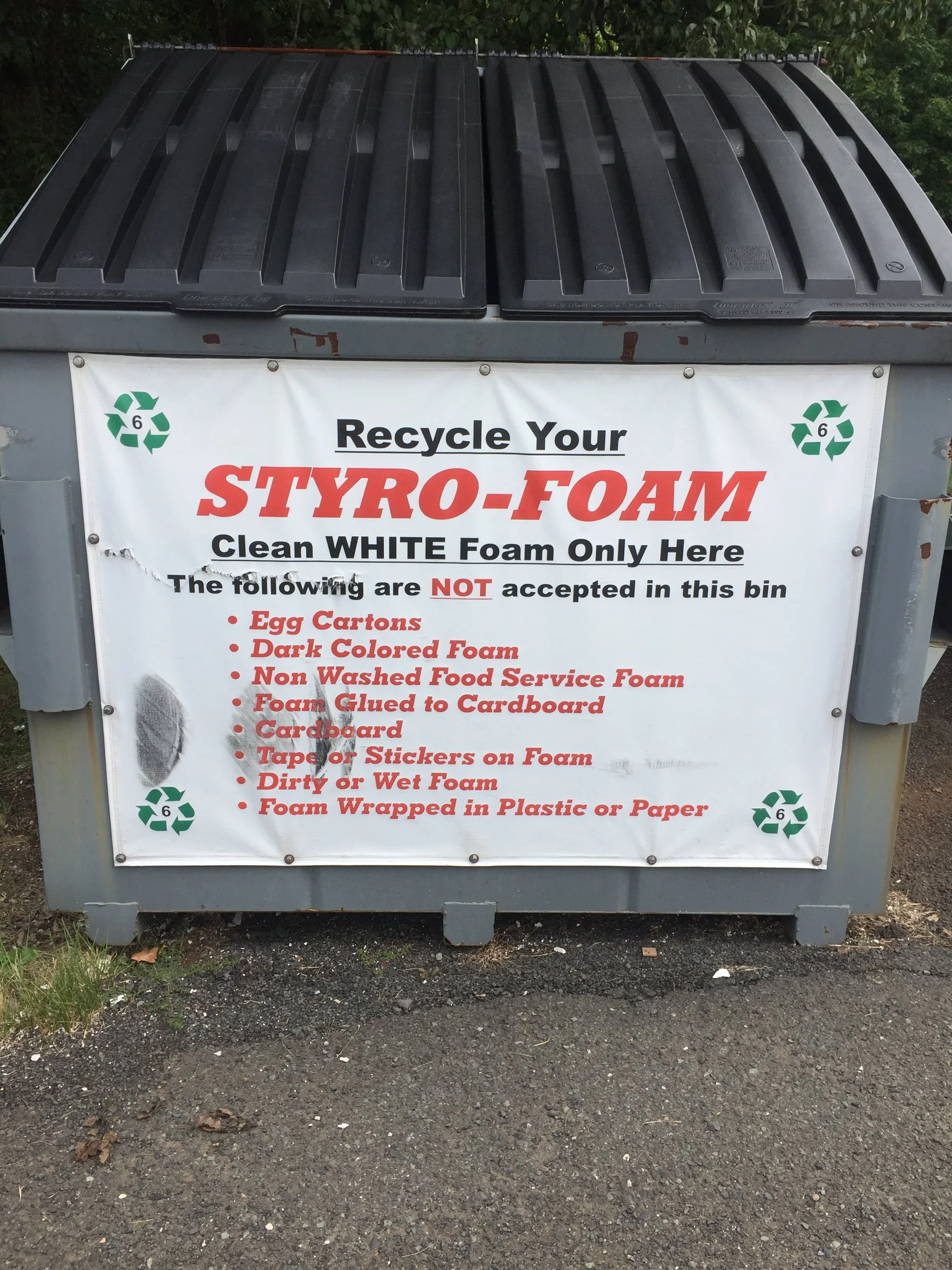 What can and cannot be recycled at a local Styrofoam drop off.