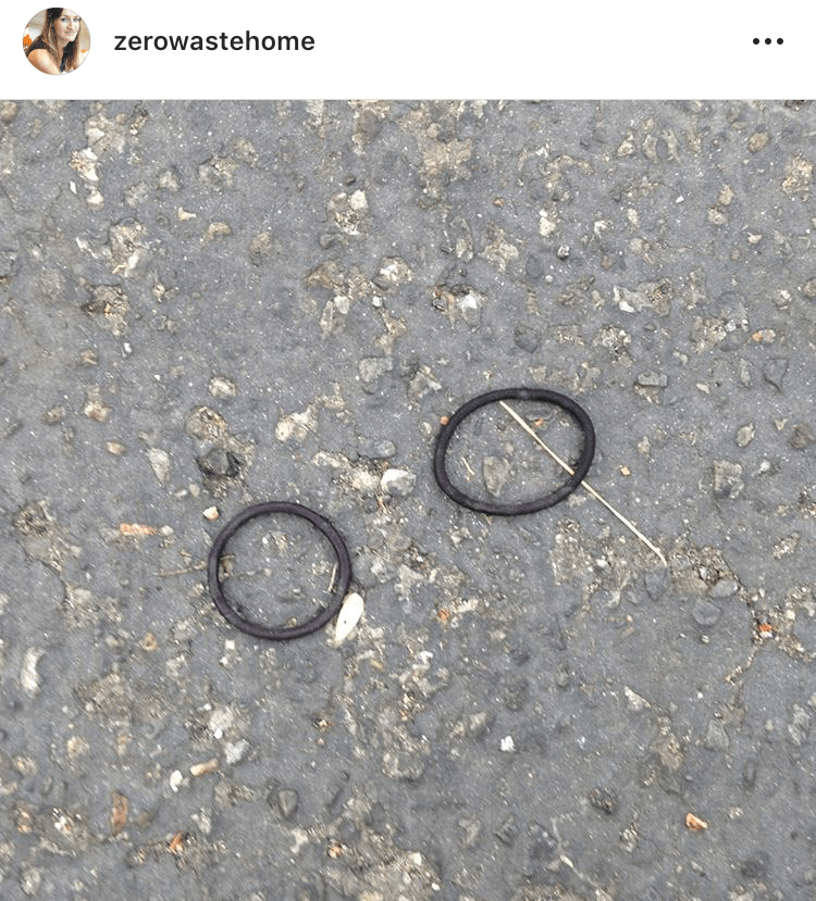 Finding Hair Ties on the Streets ( @zerowastehome )