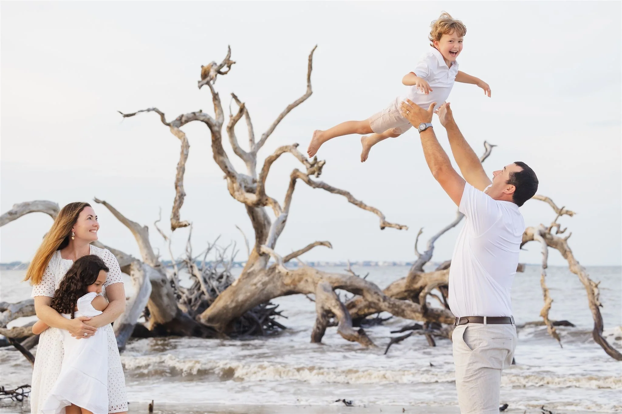 Family Photography at Driftwood Beach, Jekyll Island