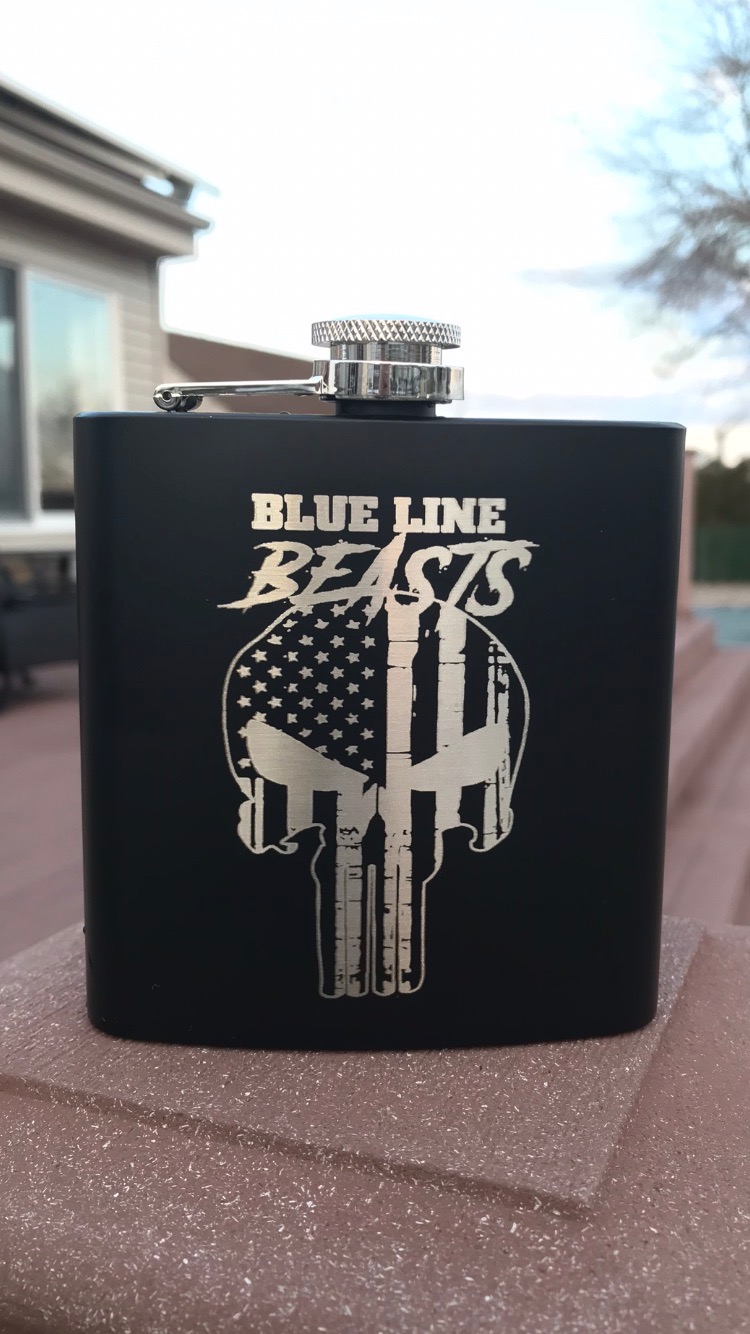 BLB - STAINLESS STEEL FLASK, BLB LOGO - BLACK