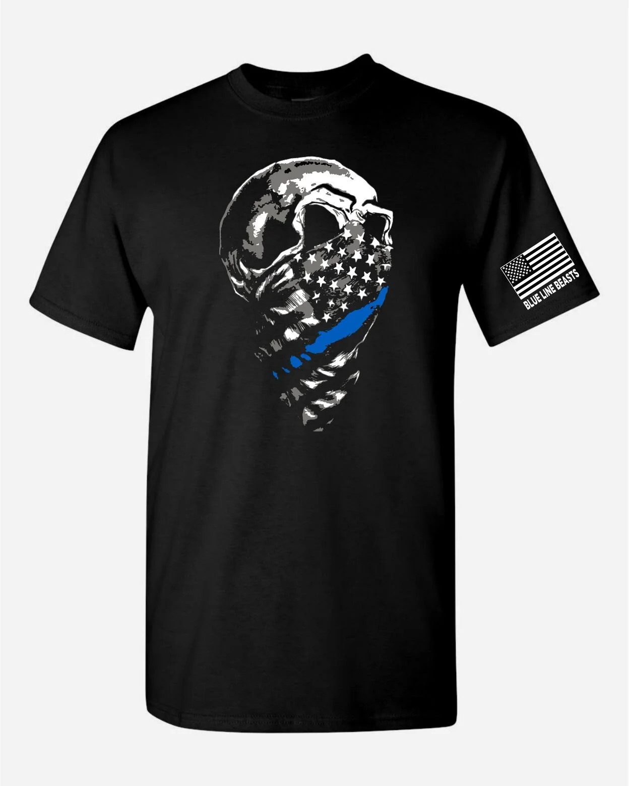 BLB - BANDANA SKULL, TEE - BLACK