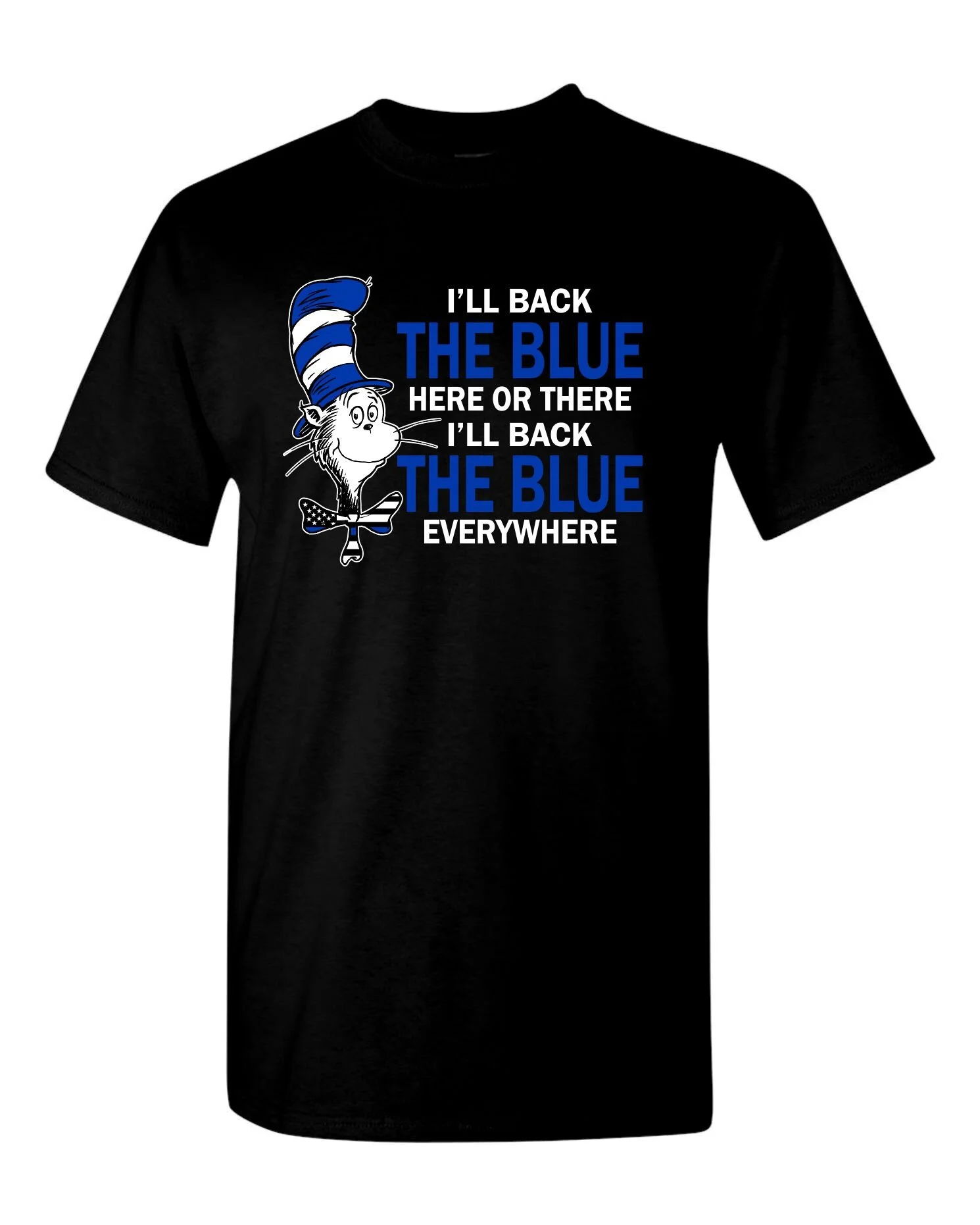 BLB - DR. SEUSS BACK THE BLUE, TEE - BLACK
