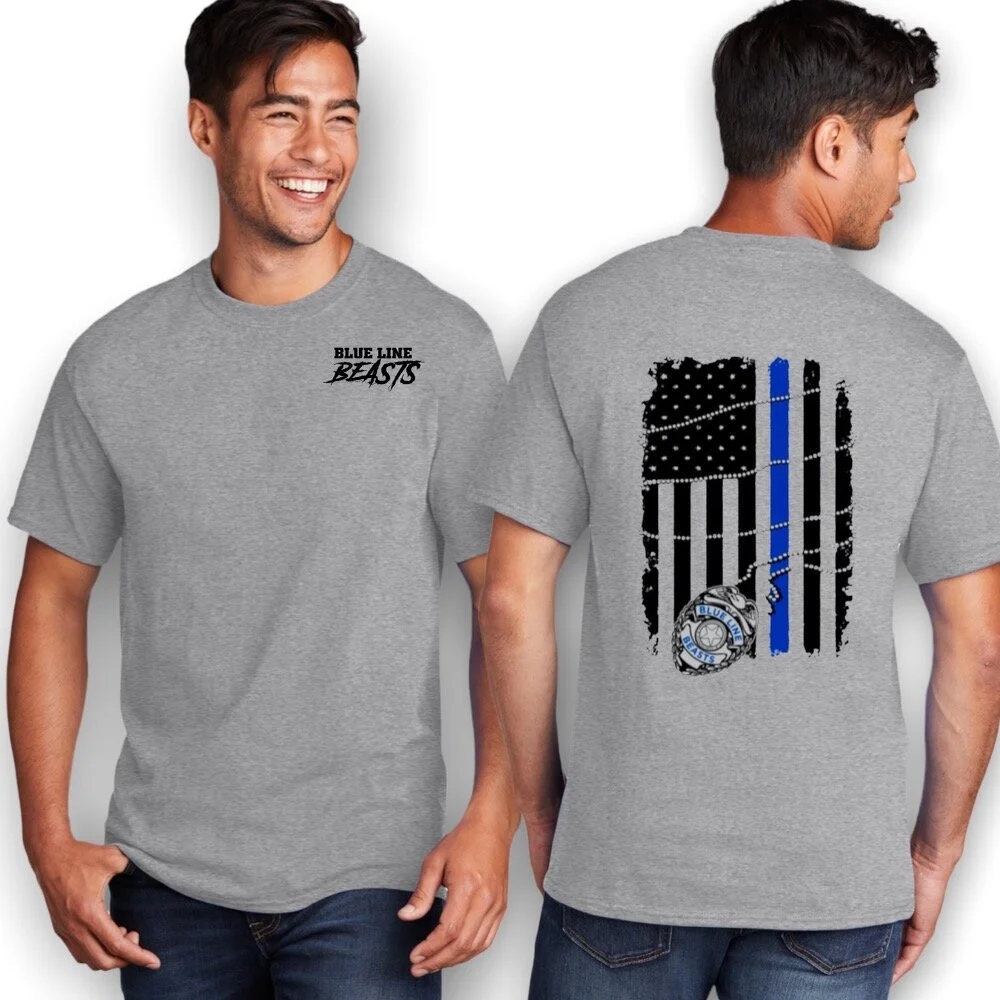 BLB - CHAIN BADGE, TEE - GRAY
