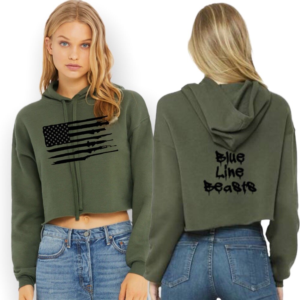 Uscape Women's North Texas Mean Green Cropped Hoodie