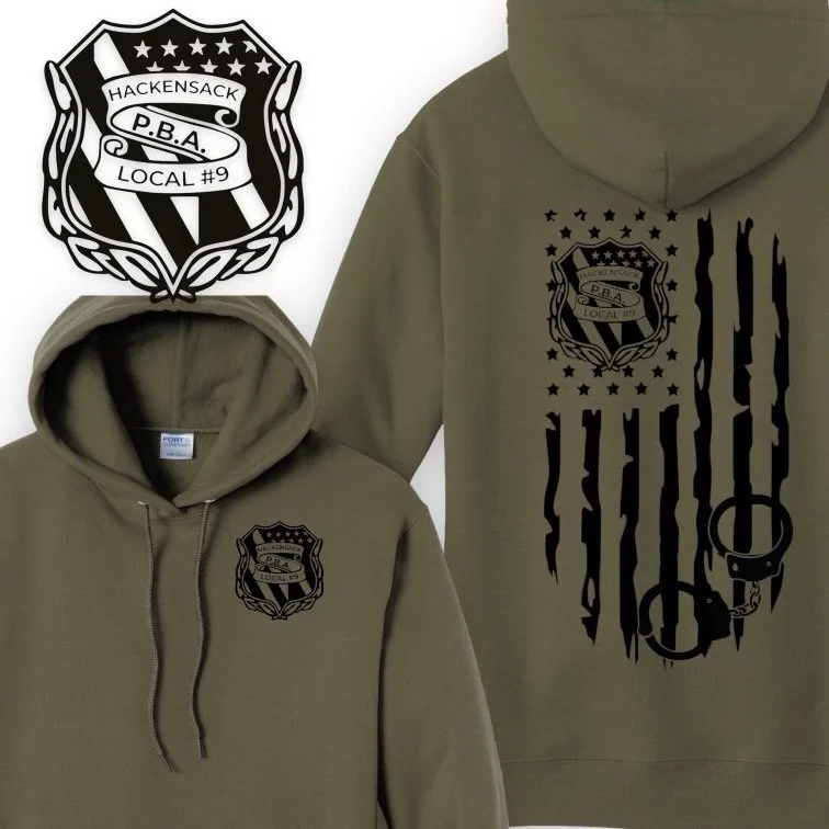 HACKENSACK - HOODIE, GREEN (FLAG/CUFF BACK)